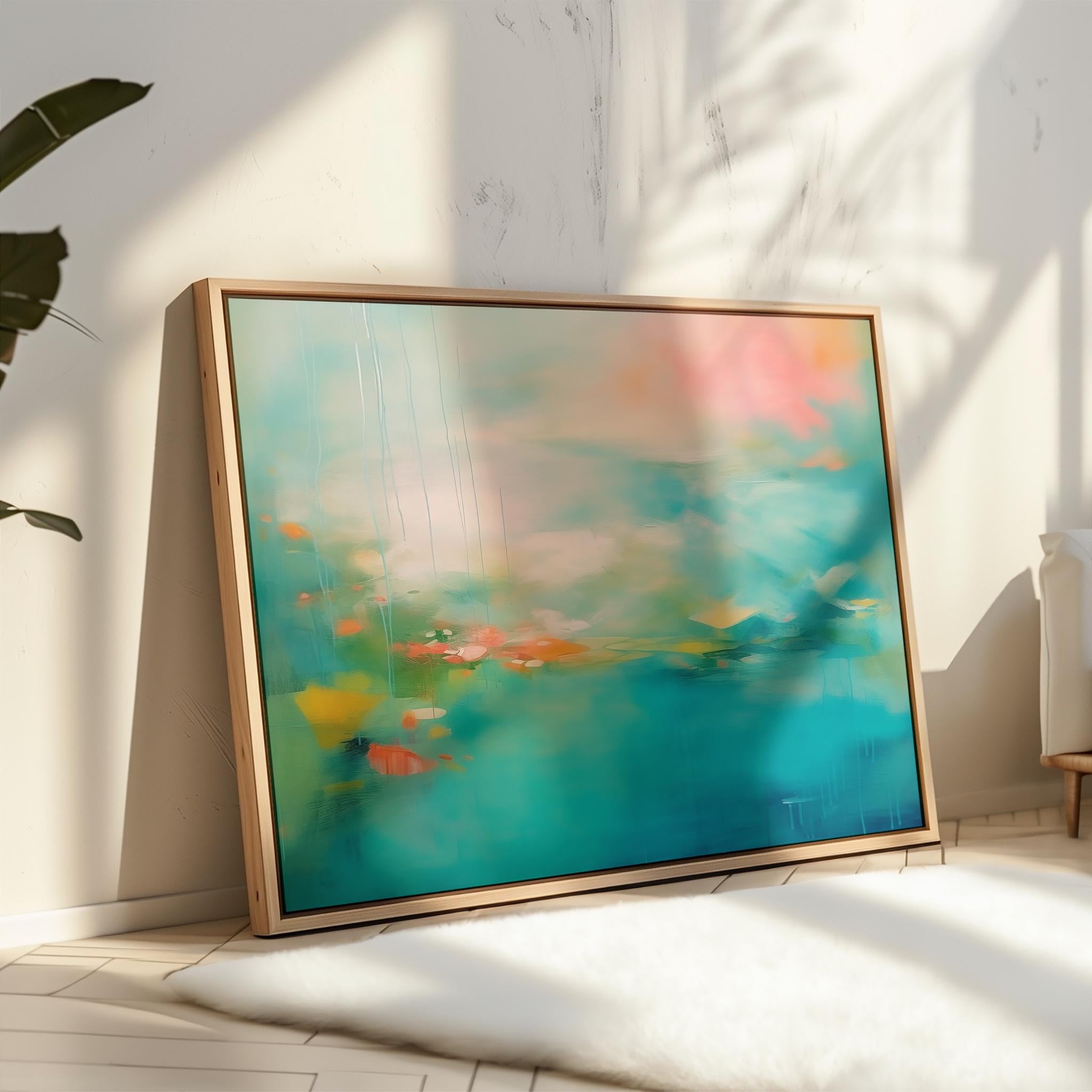 Canvas Wall Art Print, Neutral Framed Art, Giclée, Large, Horizontal, Living Room Decor, Minimalist, Zen, Bedroom, Over the Bed | 365