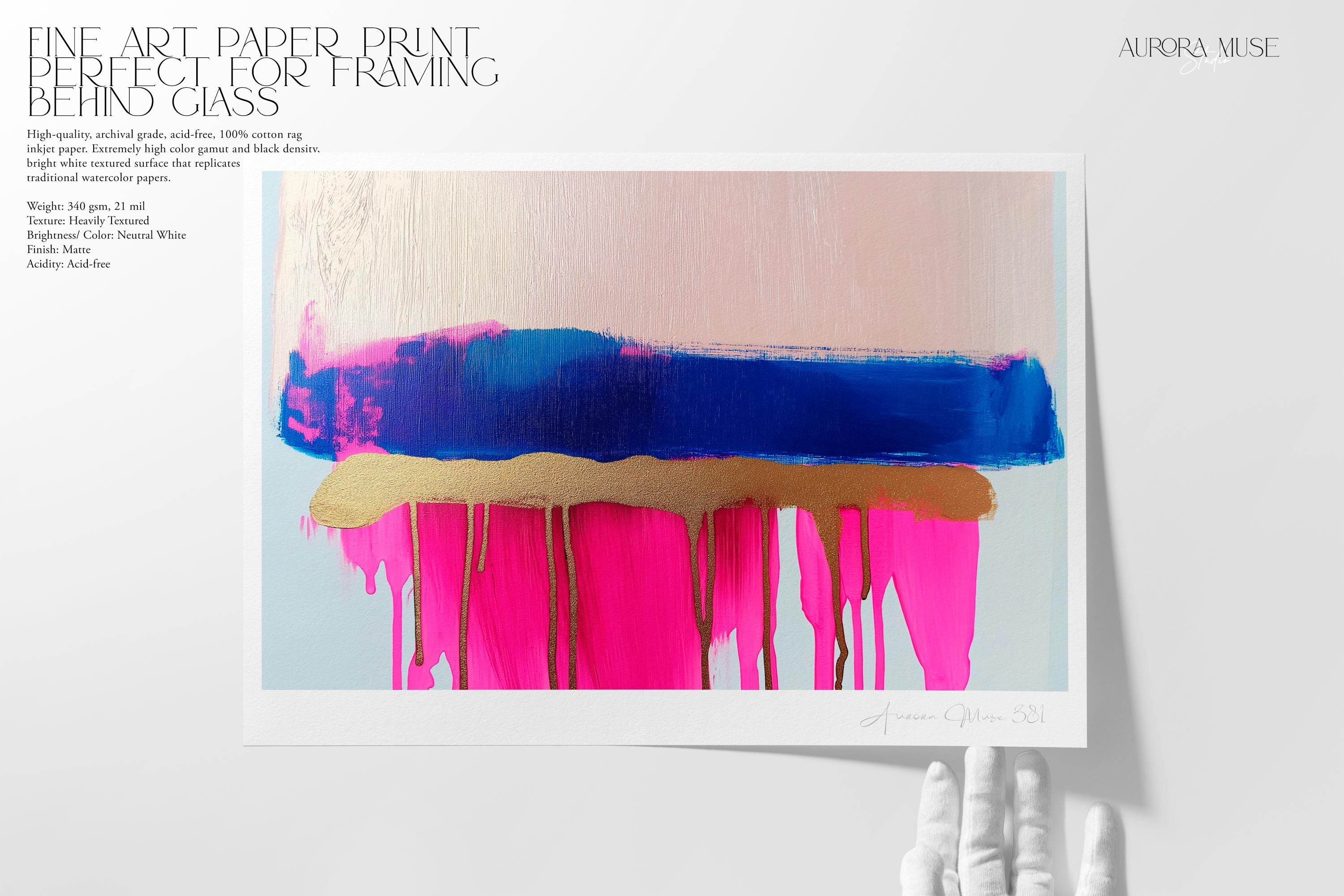 Bright Abstract Wall Art, Metallic Canvas Print, Colorful Living Room Decor, Statement Home Art, Contemporary Painting, Neon Pink Art | 381