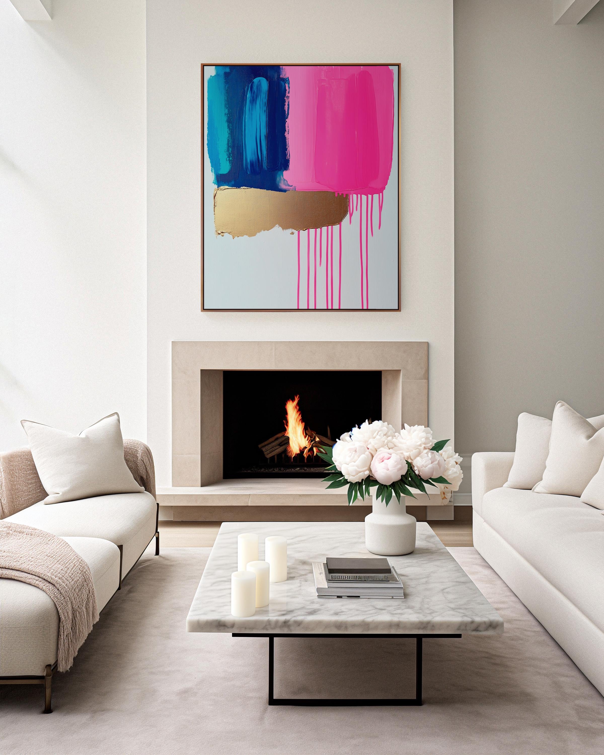 Pink Wall art, colorful abstract painting, large canvas art, modern abstract art, Oversized Art Print, abstract art | Aurora Muse 382