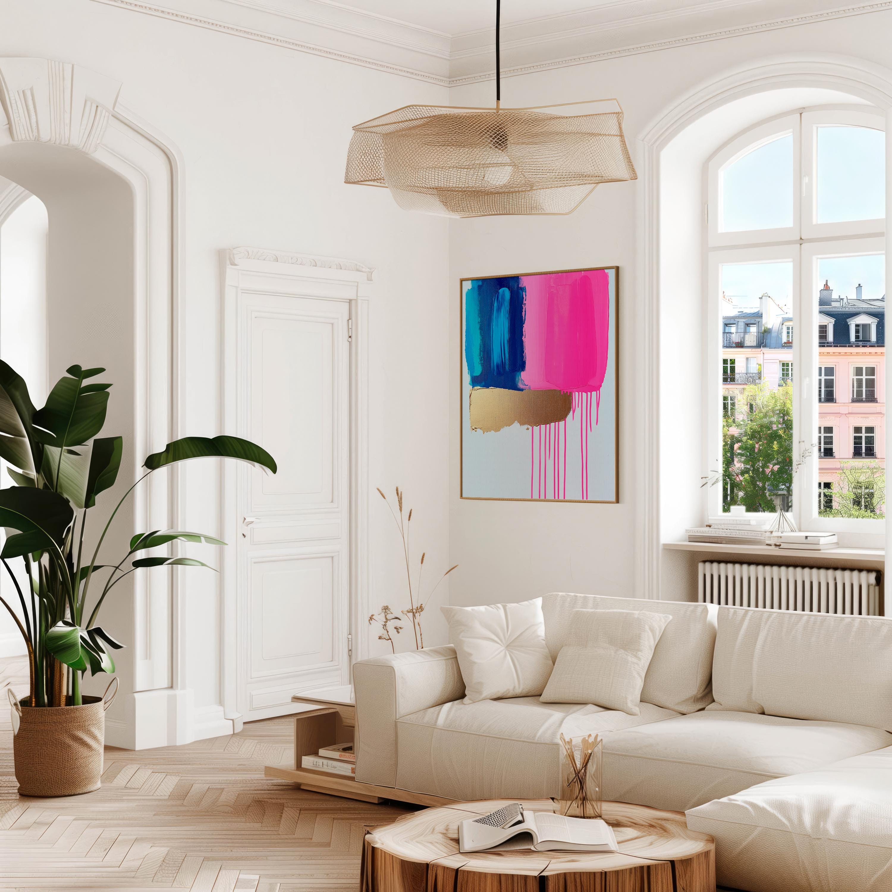 Pink Wall art, colorful abstract painting, large canvas art, modern abstract art, Oversized Art Print, abstract art | Aurora Muse 382