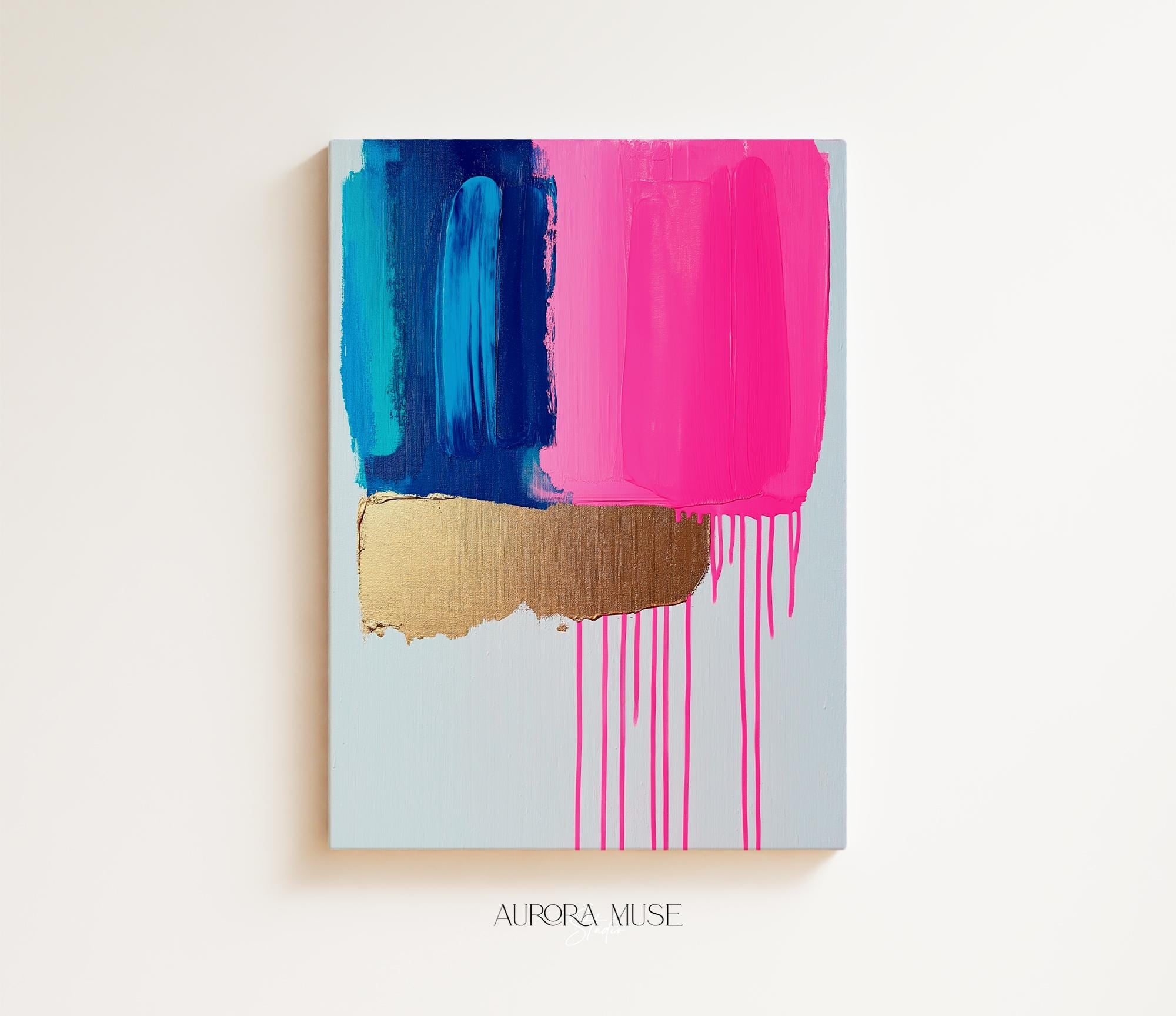 Pink Wall art, colorful abstract painting, large canvas art, modern abstract art, Oversized Art Print, abstract art | Aurora Muse 382