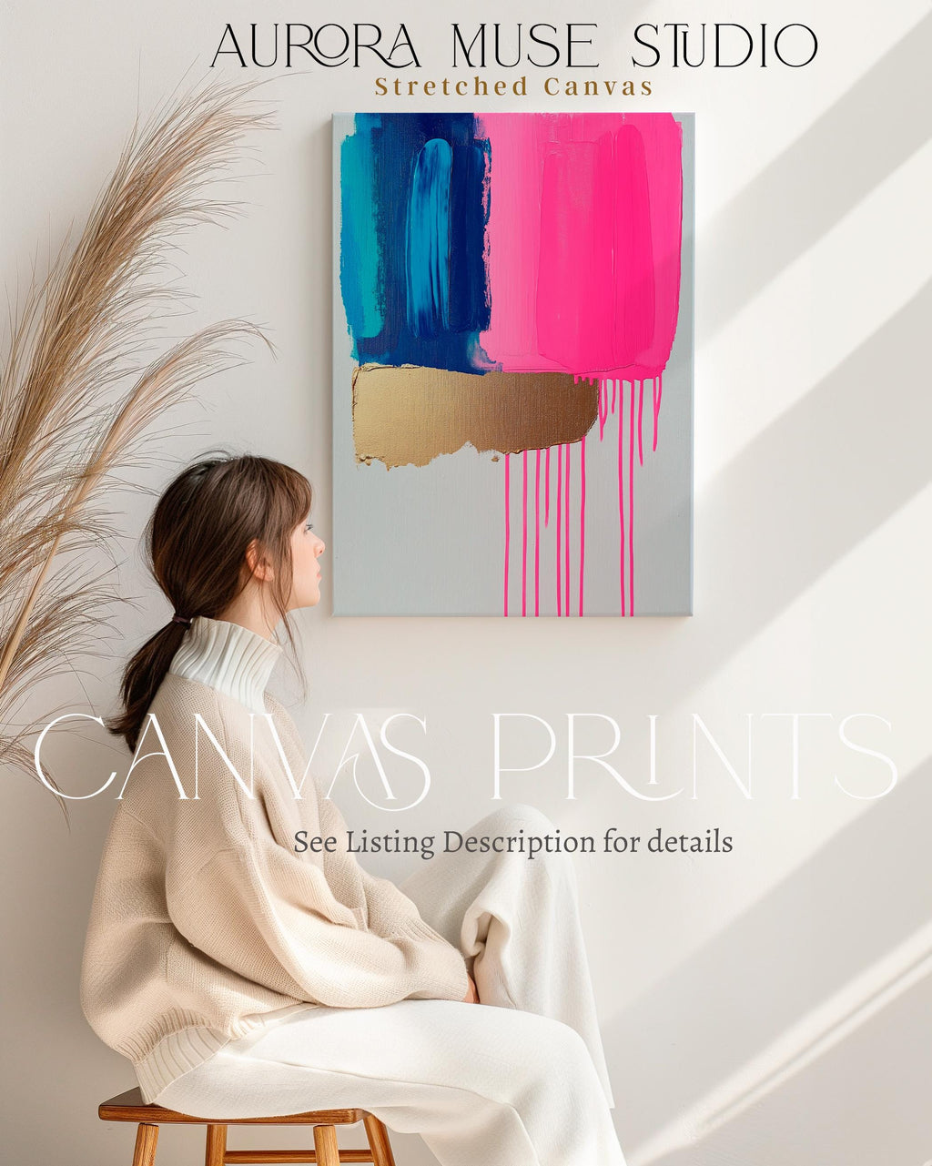 Pink Wall art, colorful abstract painting, large canvas art, modern abstract art, Oversized Art Print, abstract art | Aurora Muse 382