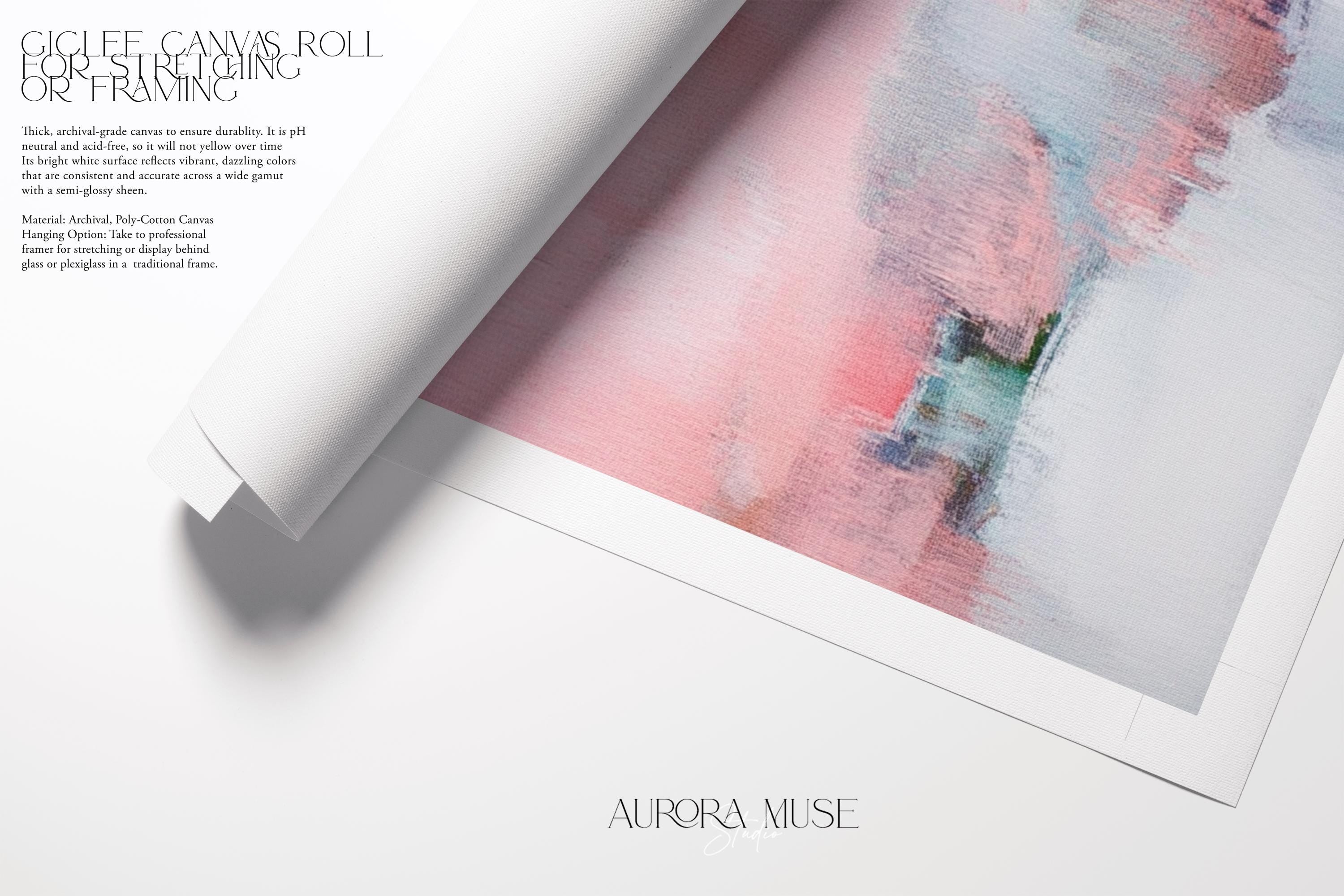 Large Framed Wall Art, colorful canvas, large abstract print, pink painting, large art print, home gift, Pink & Sage Green | Aurora Muse 386