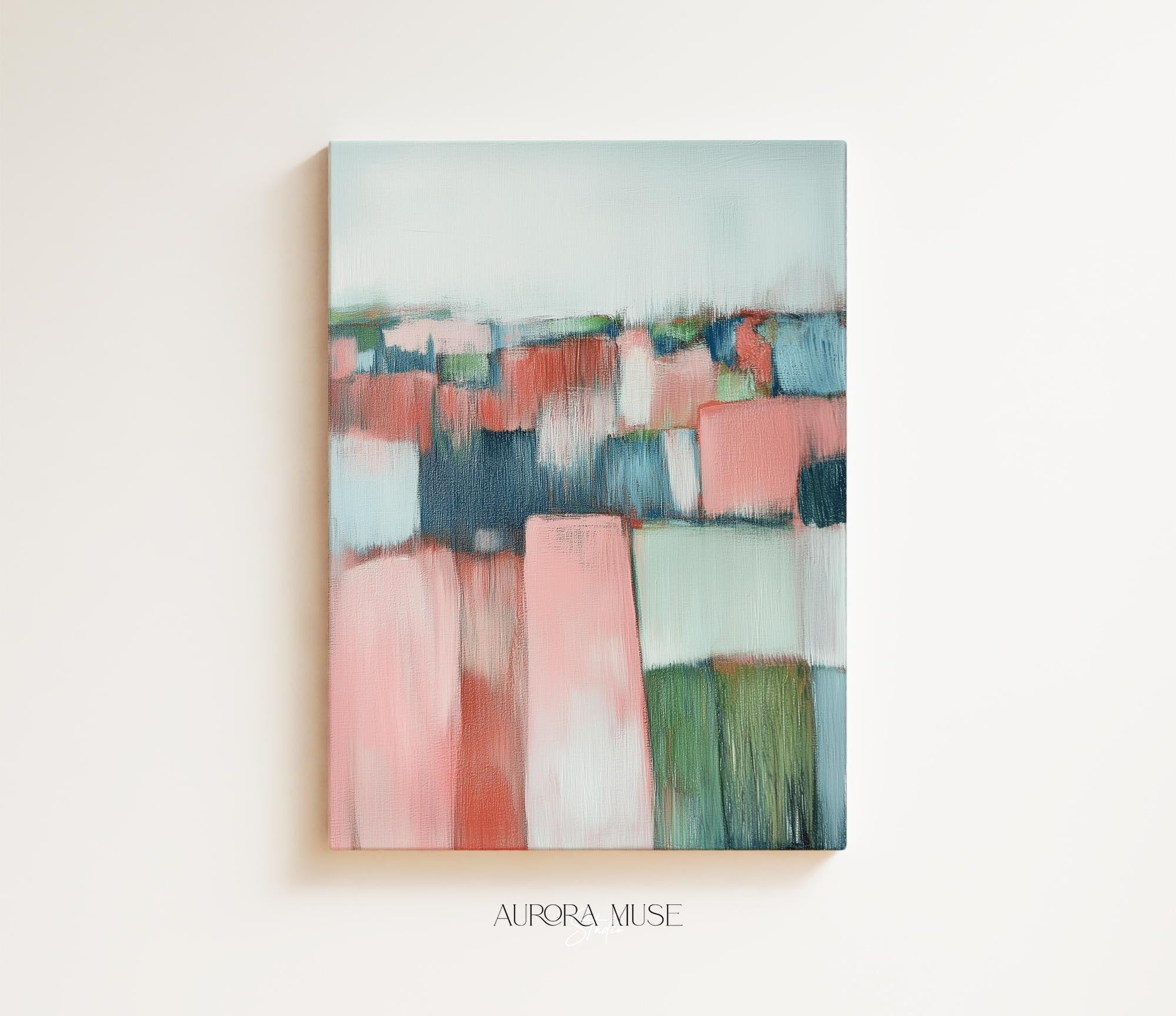 Green Pink Wall art, colorful abstract painting, large canvas art, modern abstract art, Oversized Art Print, abstract art | 385