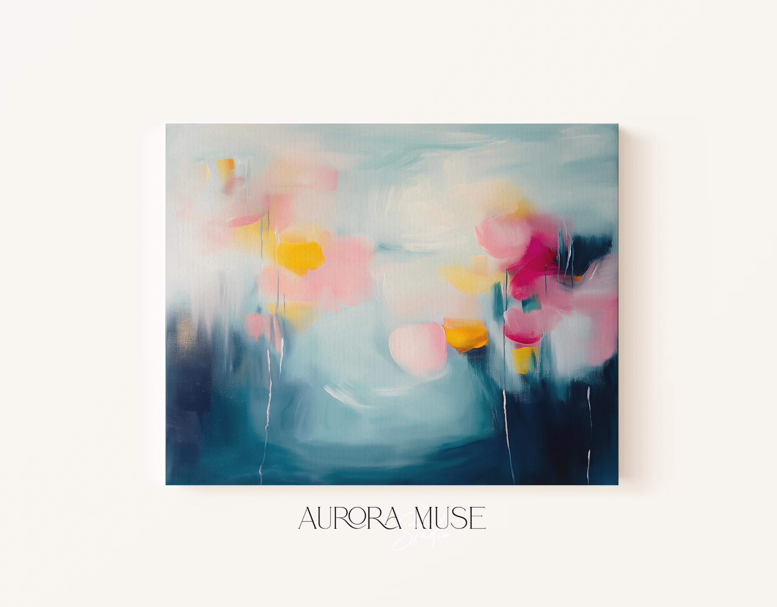 Large Abstract Canvas Print, Colorful Wall Art, Modern Home Decor, Bold Statement Piece, Contemporary Living Room Art | Aurora Muse 394