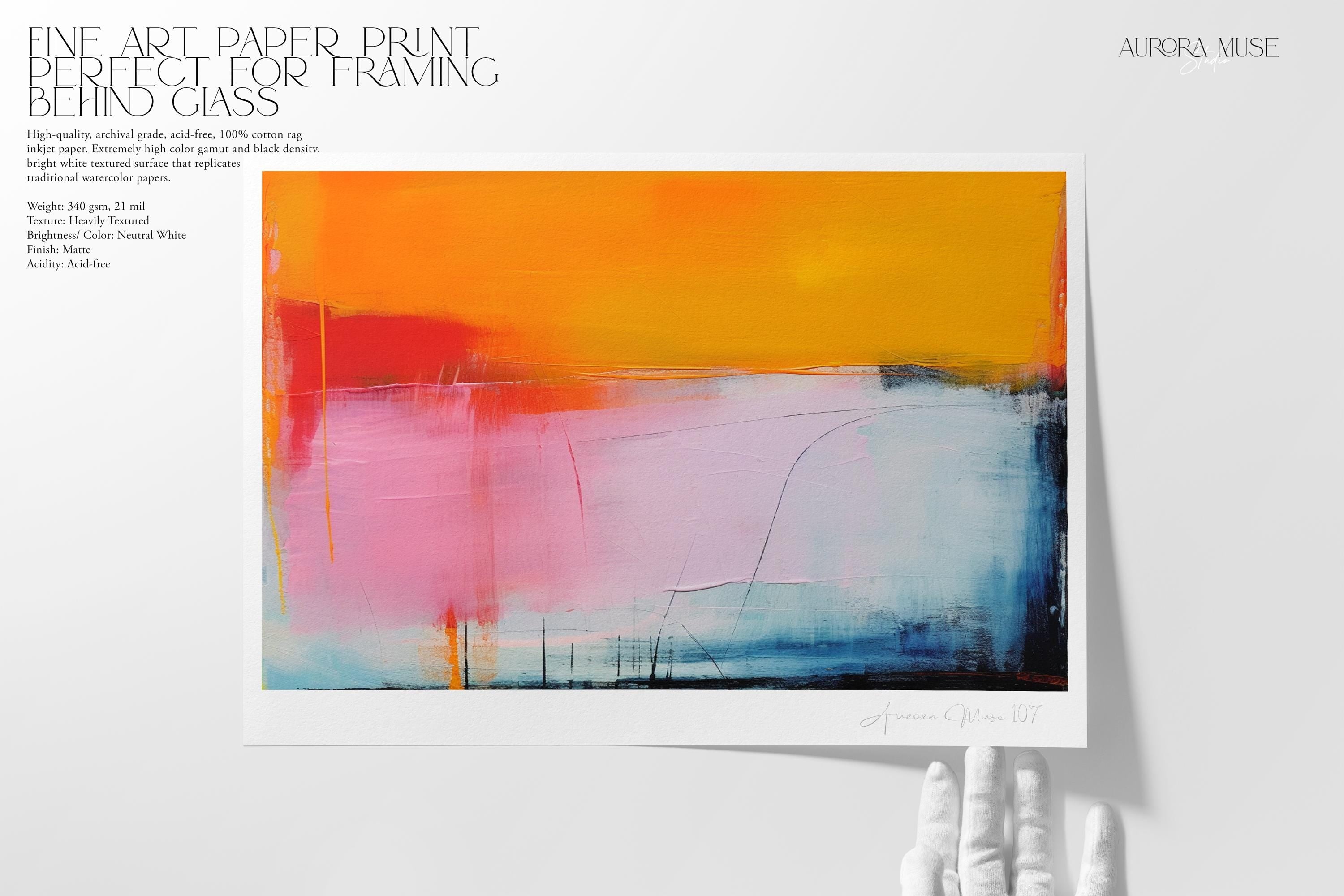 Large Abstract Canvas Print, Colorful Wall Art, Modern Home Decor, Bold Statement Piece, Contemporary Living Room Art, Orange Blue | 107