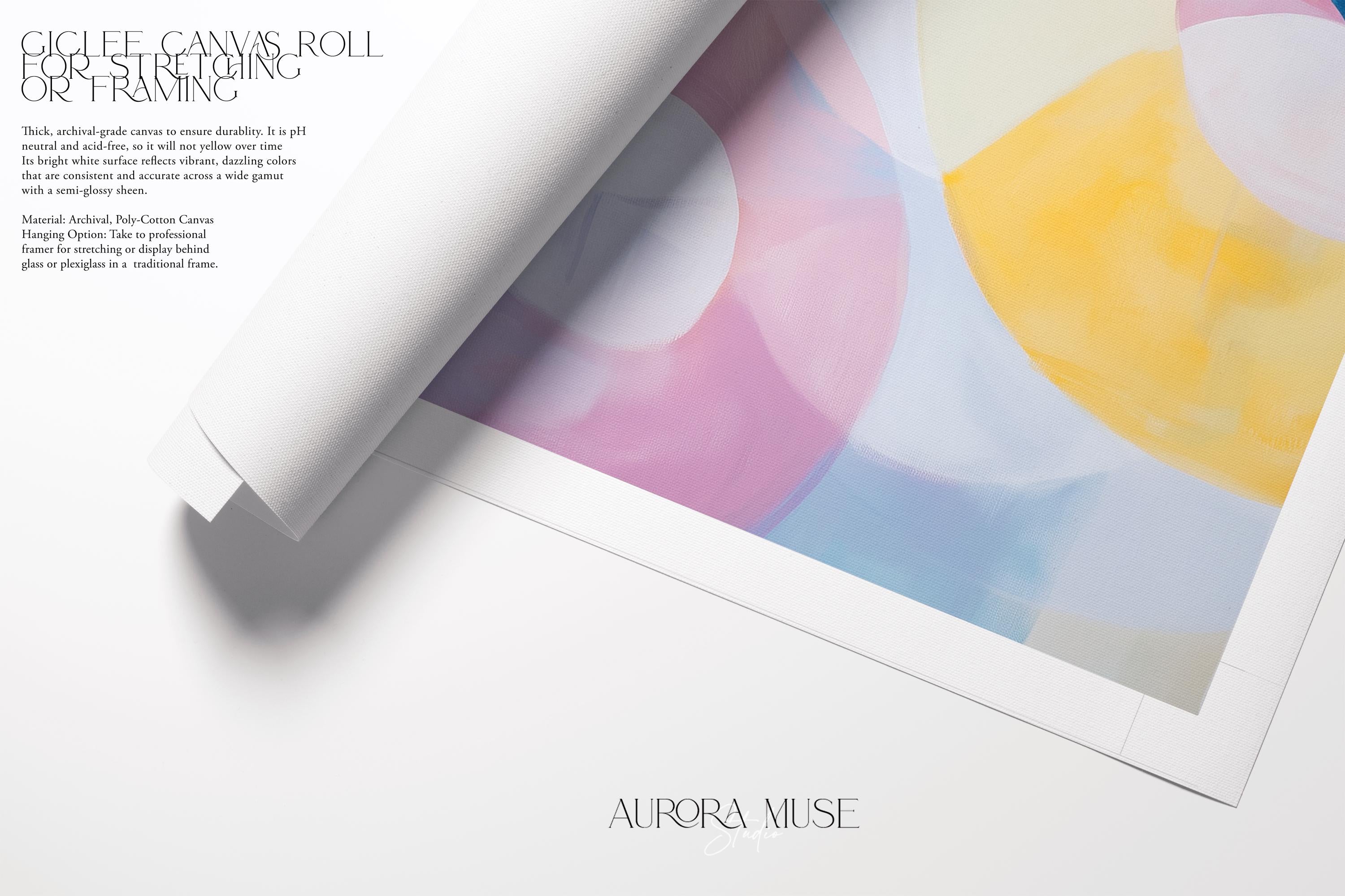 Fun pastel and colorful Abstract painting print, soft pink blue and multicolor abstract wall art, Eclectic wall decor | Aurora Muse 401