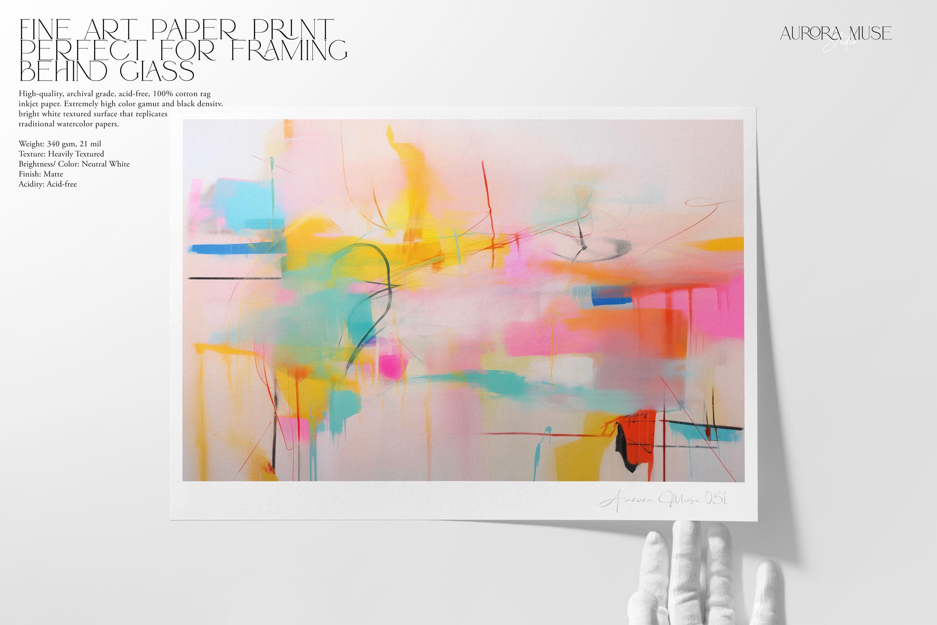 Contemporary Abstract Canvas Art, Colorful Home Wall Decor, Large Statement Piece, Modern Art for Living Room, Pink Yellow | Aurora Muse 031