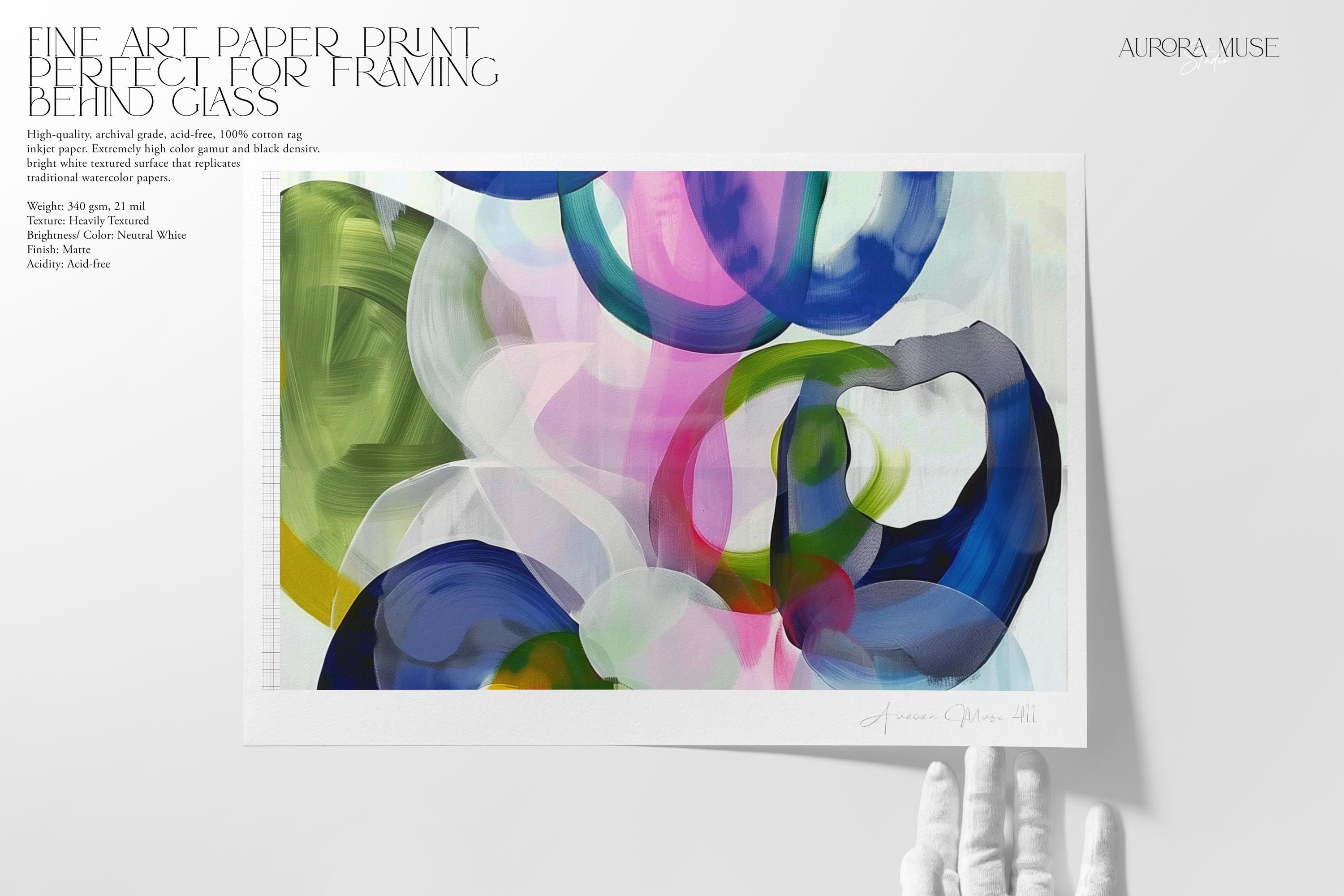 Abstract Painting Wall Art, Large Canvas Print, Modern Giclee Print, Blue Pink Green Art, Bold Colorful Decor | Aurora Muse 411