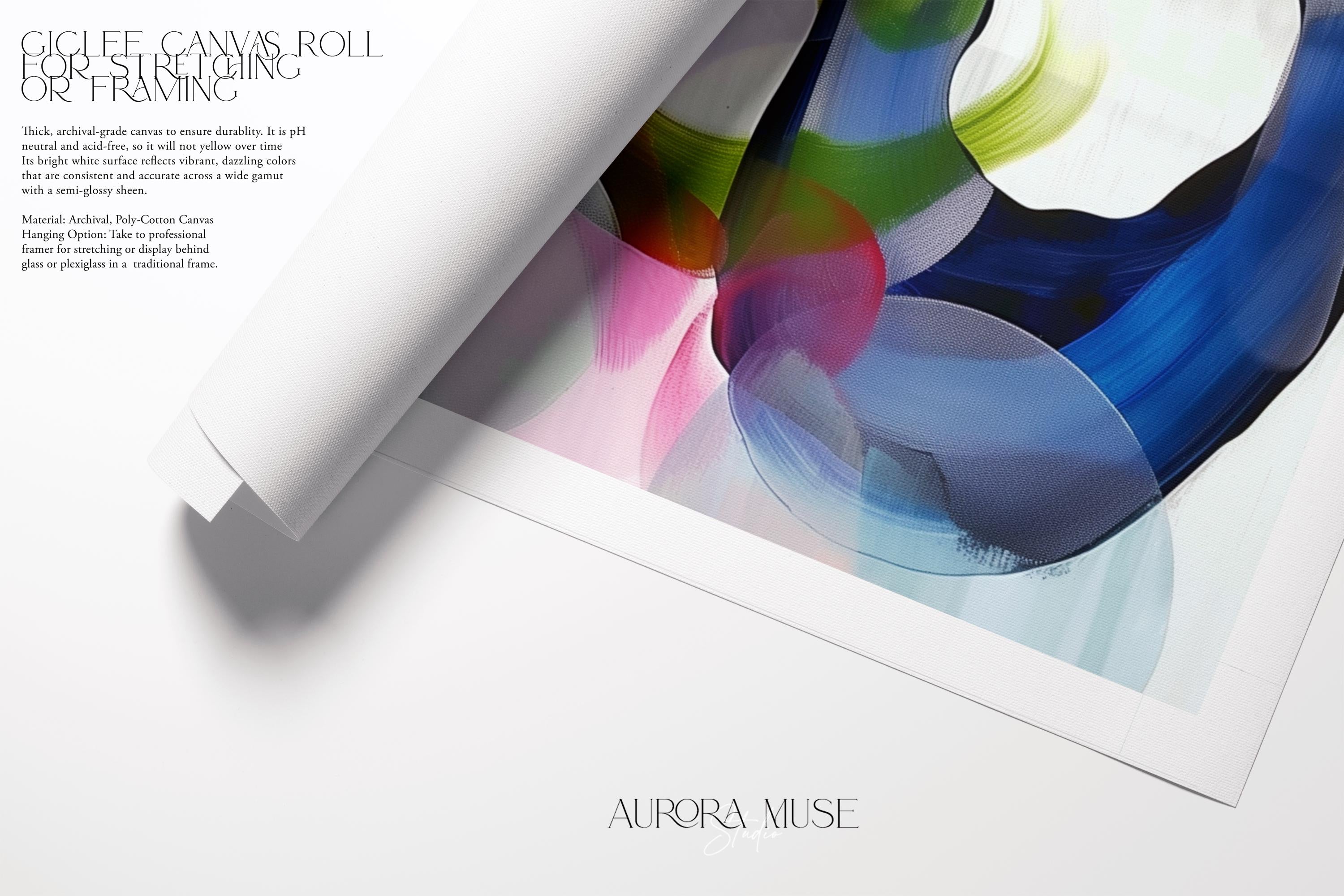 Abstract Painting Wall Art, Large Canvas Print, Modern Giclee Print, Blue Pink Green Art, Bold Colorful Decor | Aurora Muse 411