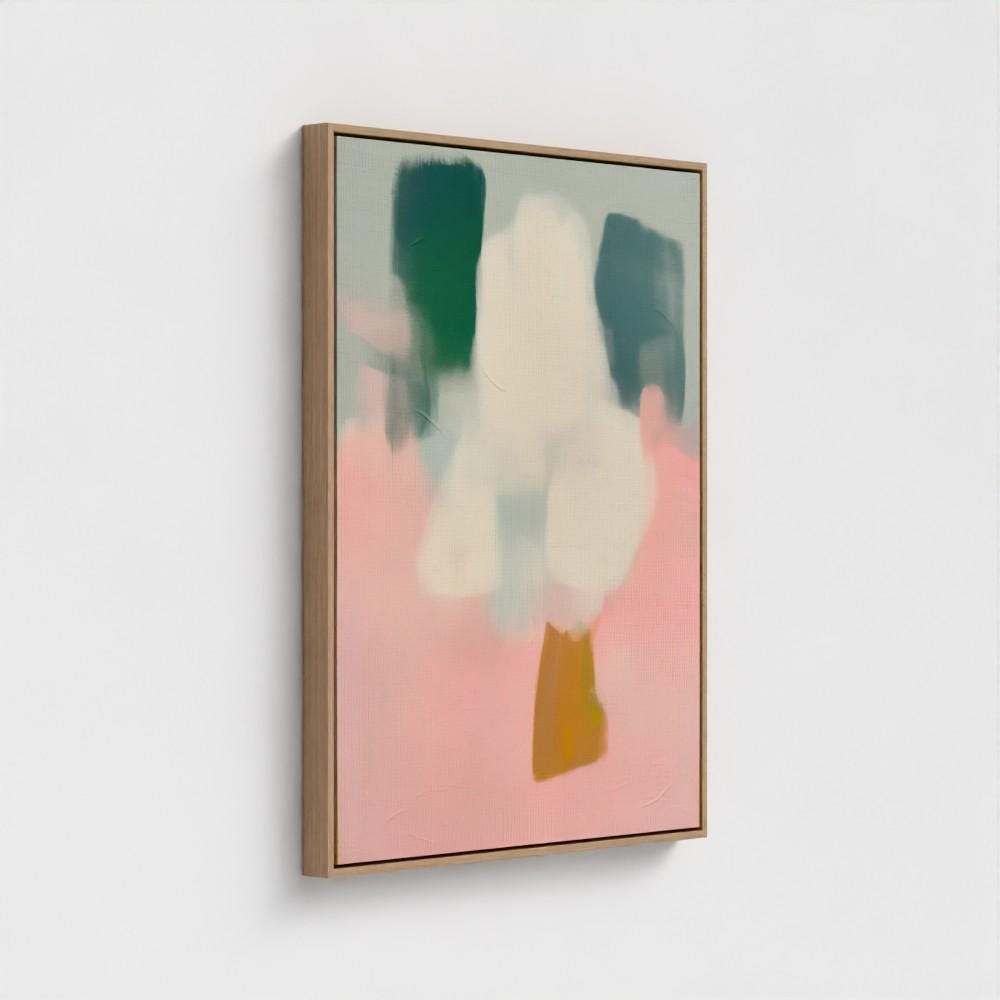 Framed Wall art, abstract painting, large canvas art, giclee print, modern abstract art, art print, Contemporary Sage Green + Pink art | 362