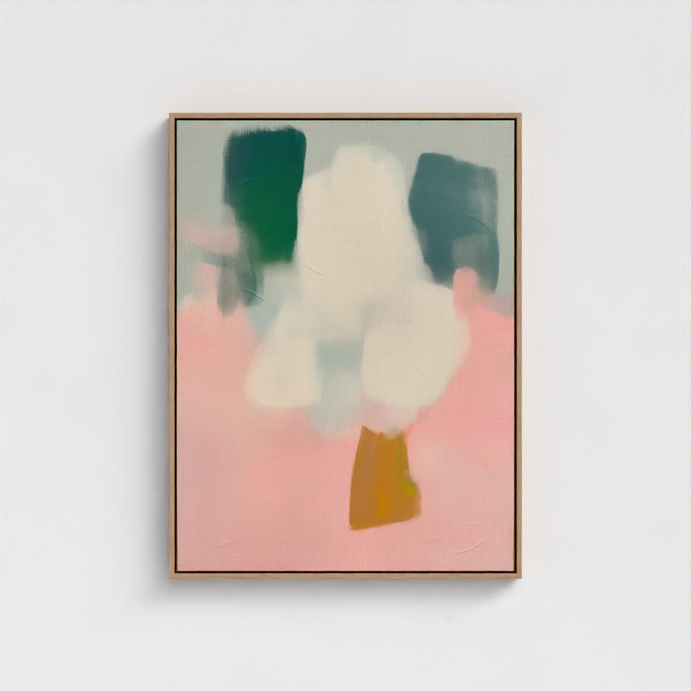 Framed Wall art, abstract painting, large canvas art, giclee print, modern abstract art, art print, Contemporary Sage Green + Pink art | 362
