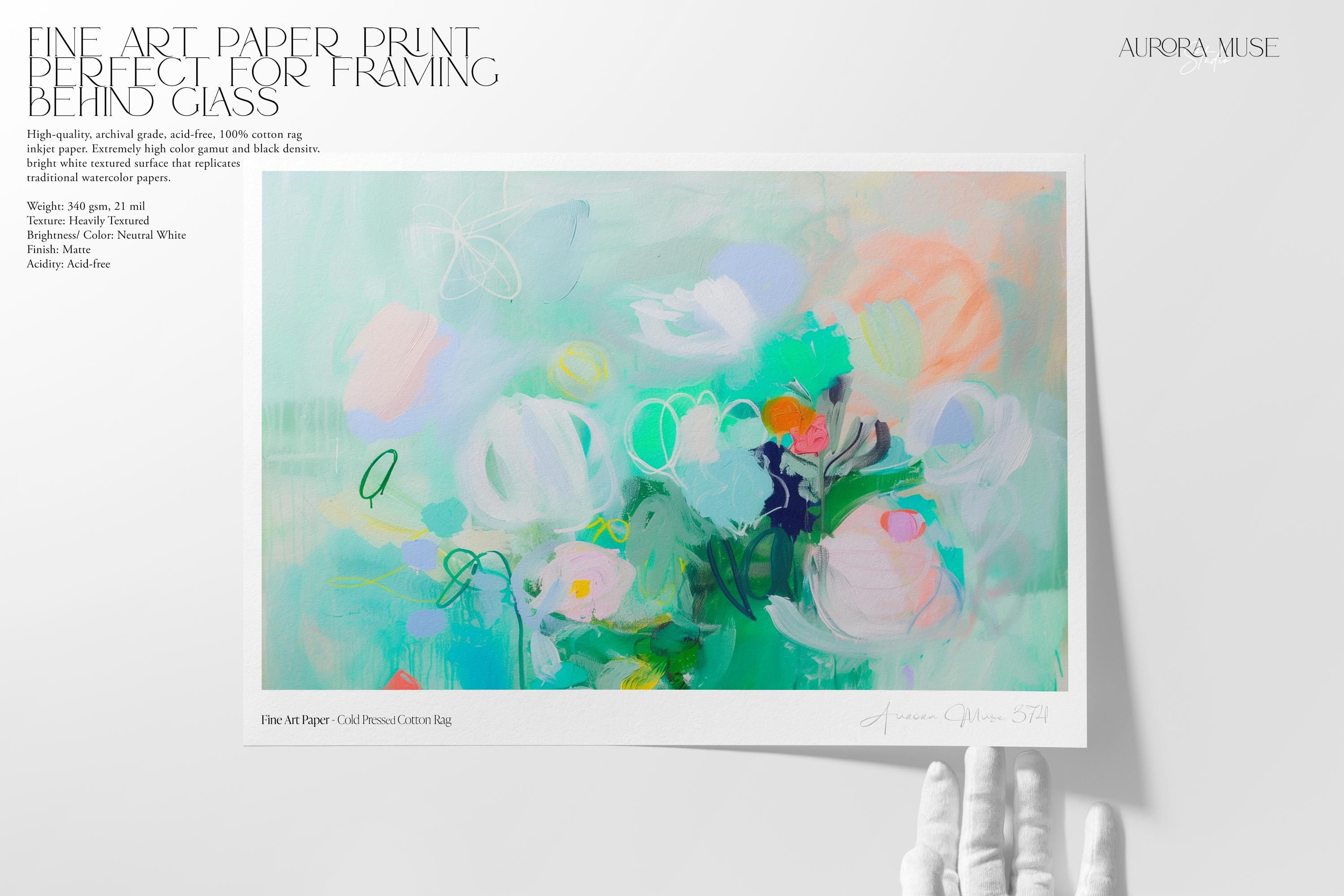 Teal Nursery Wall Art · Soft Botanical Abstract Wall Art · Pastel Nursery Artwork · Flower Art Bedroom · Aqua Bloom (374)