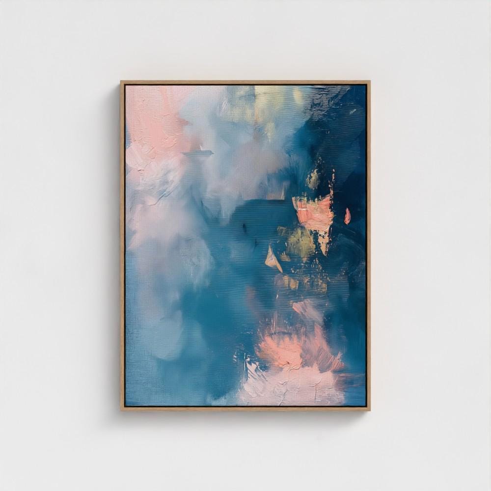 Framed Wall Art | Abstract Painting | Colorful Giclee Canvas Print | Blue Summer Decor | 329