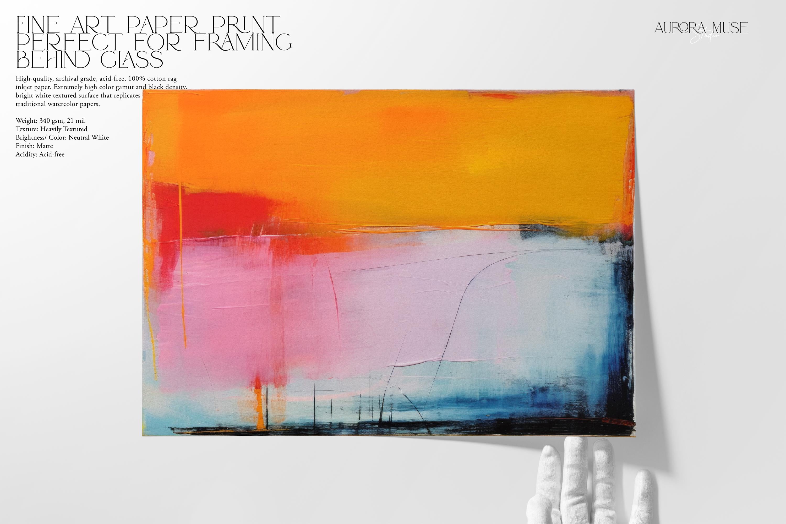 Large Abstract Canvas Print, Colorful Wall Art, Modern Home Decor, Bold Statement Piece, Contemporary Living Room Art, Orange Blue | 107
