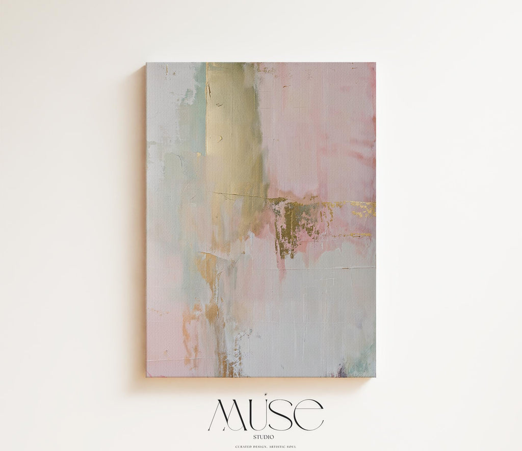 Neutral Modern Wall Art Vertical Abstract Canvas Large Decor Art for Living Room Bedroom Entryway Soft Contemporary Decor Art | 344