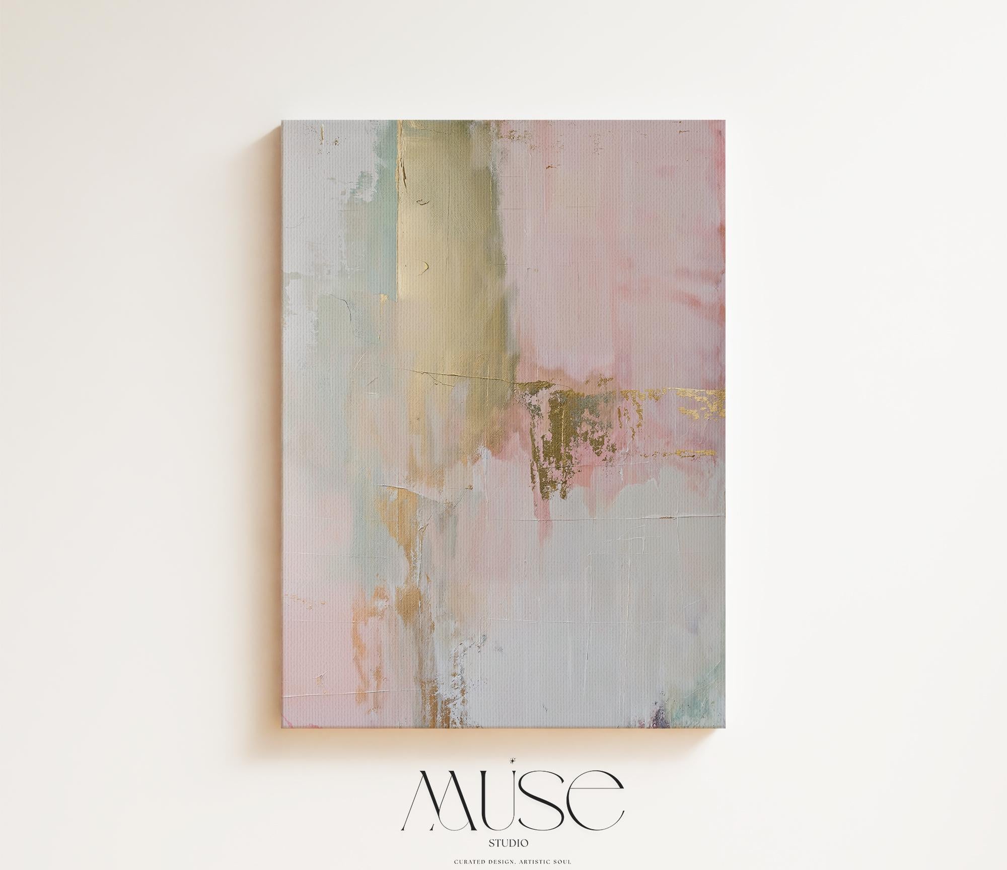Neutral Modern Wall Art Vertical Abstract Canvas Large Decor Art for Living Room Bedroom Entryway Soft Contemporary Decor Art | 344