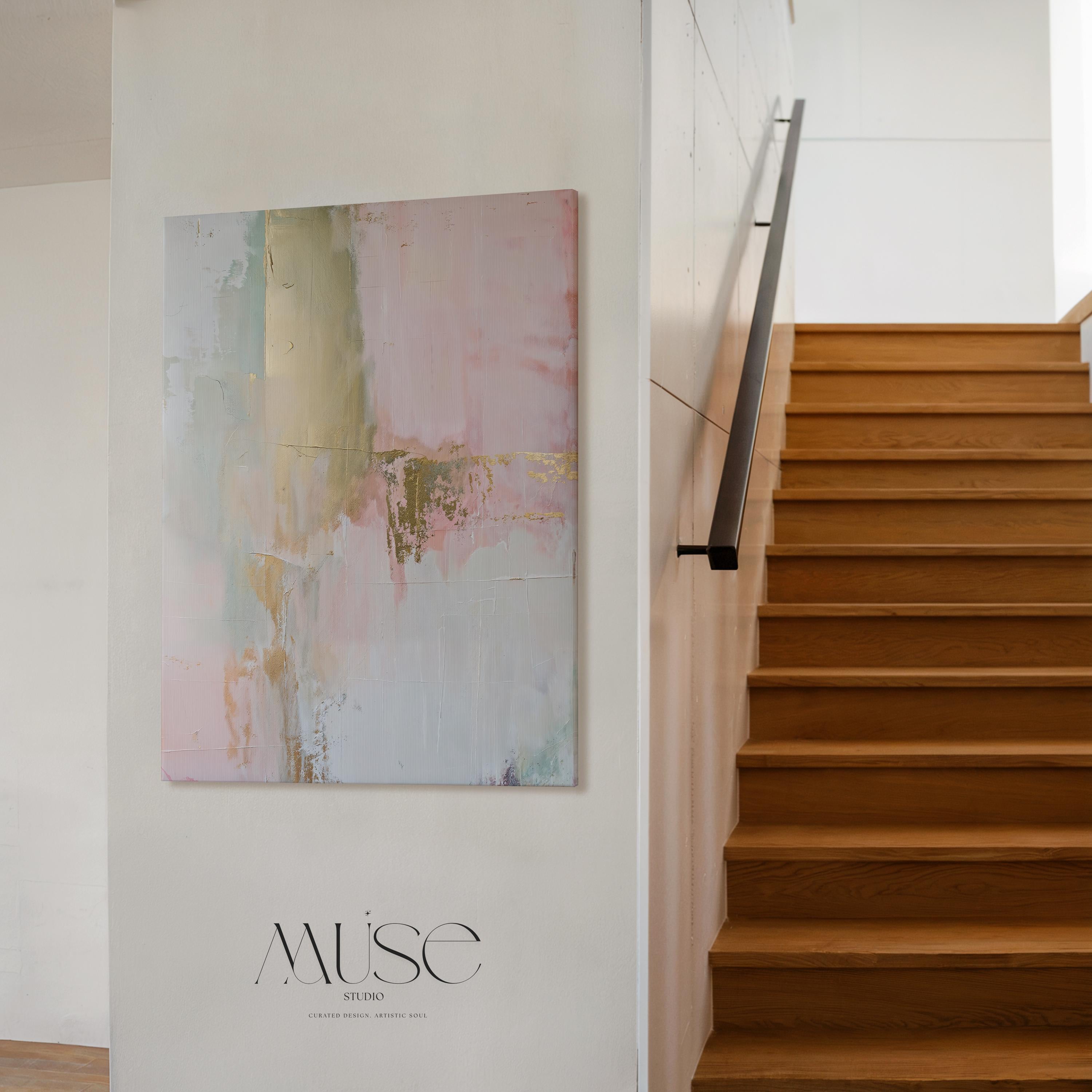 Neutral Modern Wall Art Vertical Abstract Canvas Large Decor Art for Living Room Bedroom Entryway Soft Contemporary Decor Art | 344