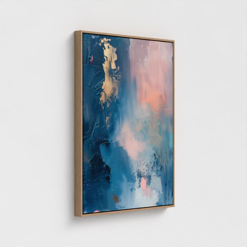Framed Blue Abstract Art, Coastal Beach House Wall Decor, Summer Vibes Giclee Print, Cheerful Ocean Canvas | Aurora Muse 328