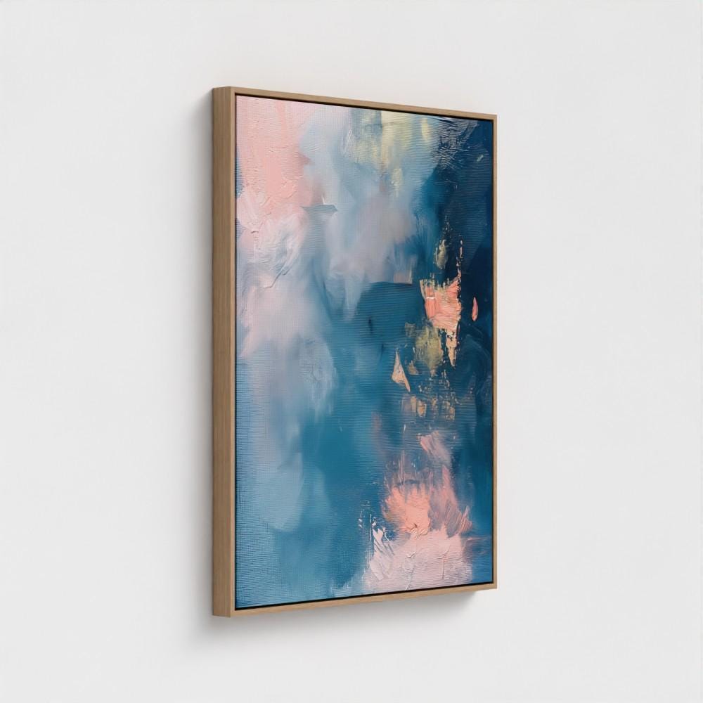 Framed Wall Art | Abstract Painting | Colorful Giclee Canvas Print | Blue Summer Decor | 329