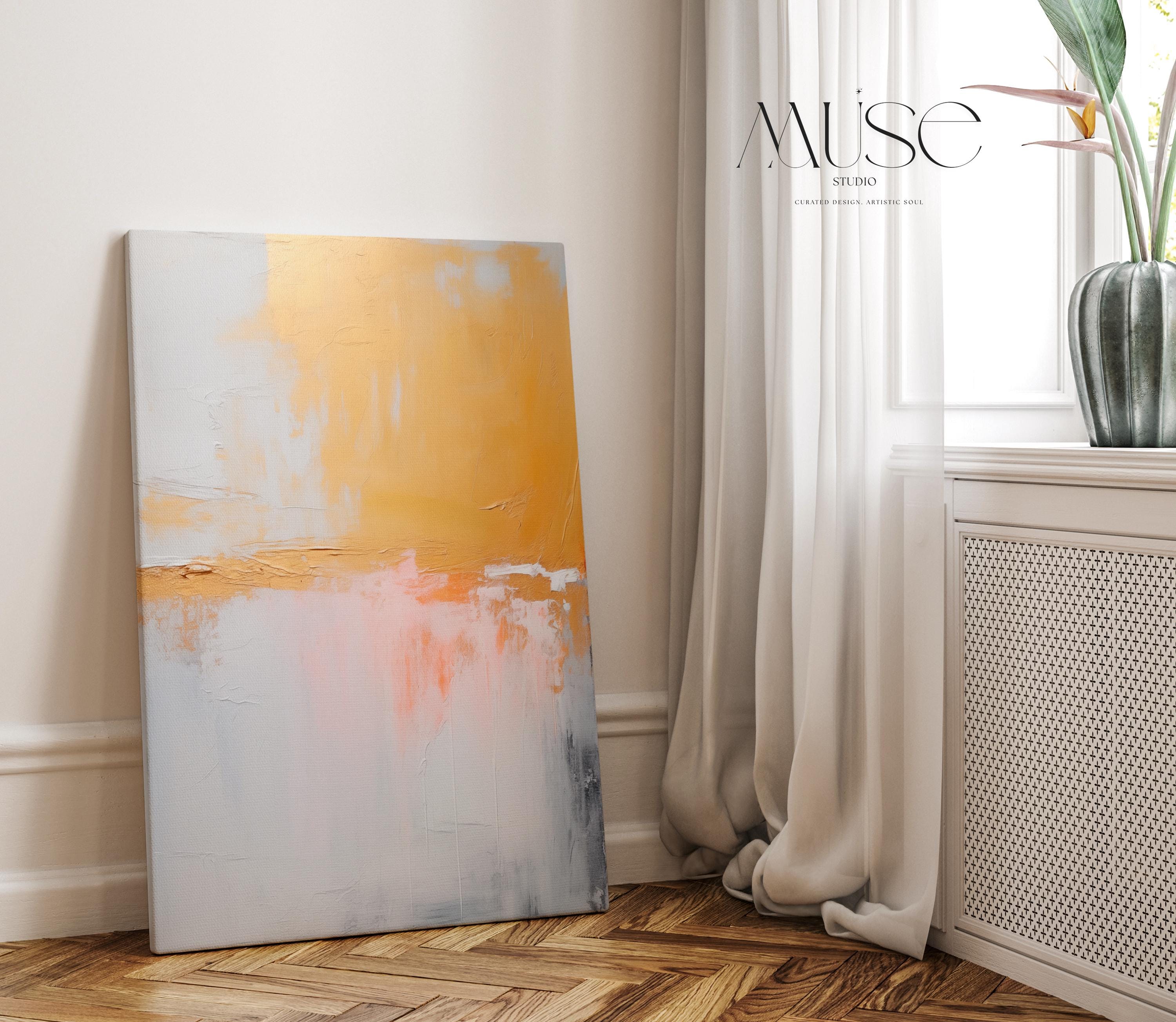 Gold Neutral Abstract Canvas Art Vertical Wall Decor Large Statement Minimalist Decor Scandi Home Styling 209