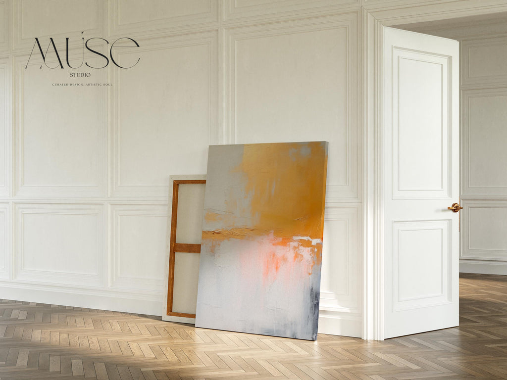 Gold Neutral Abstract Canvas Art Vertical Wall Decor Large Statement Minimalist Decor Scandi Home Styling 209