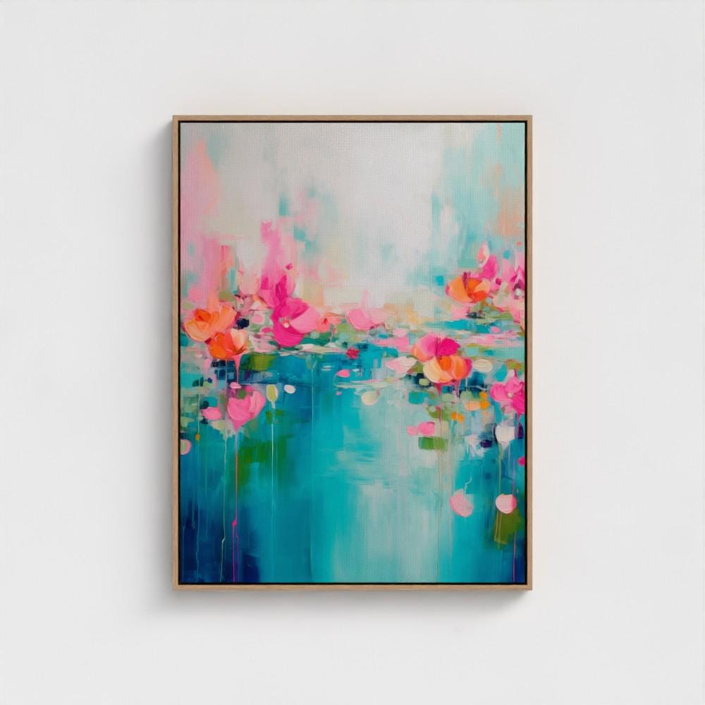 Framed Wall Art | Abstract Painting | Colorful Giclee Canvas Print | Large art Print, Gift for the Home, Pink Art | 001