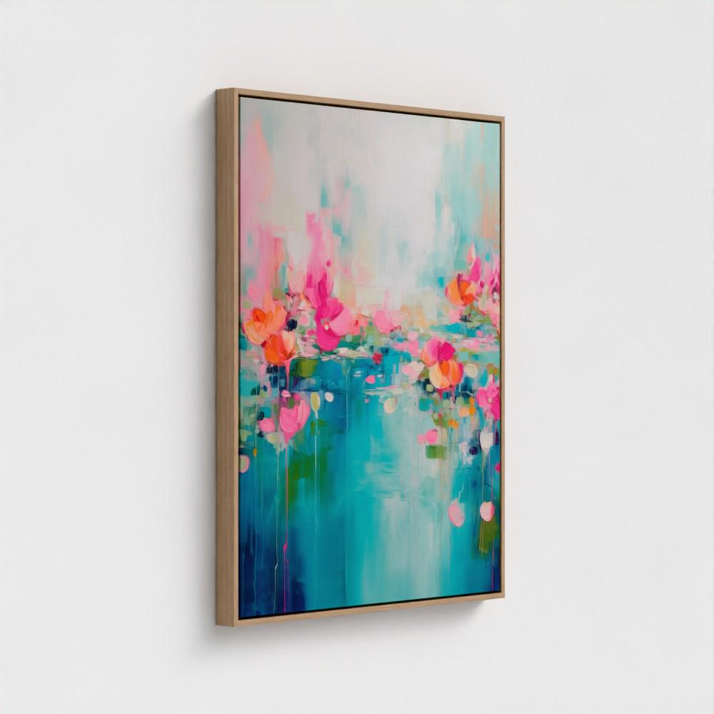Framed Wall Art | Abstract Painting | Colorful Giclee Canvas Print | Large art Print, Gift for the Home, Pink Art | 001