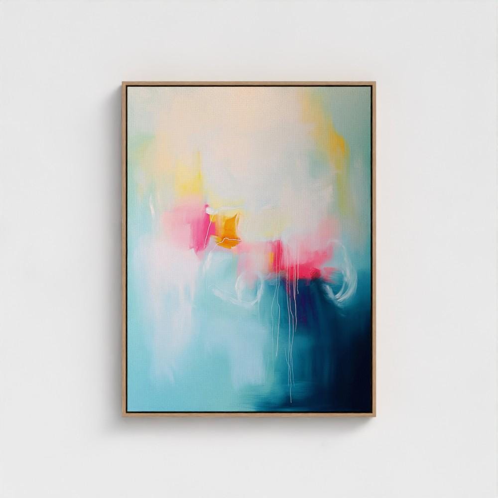 Framed Wall Art | Abstract Painting | Colorful Giclee Canvas Print | Contemporary Home Artwork, Colorful blue Living Room Decor | 392