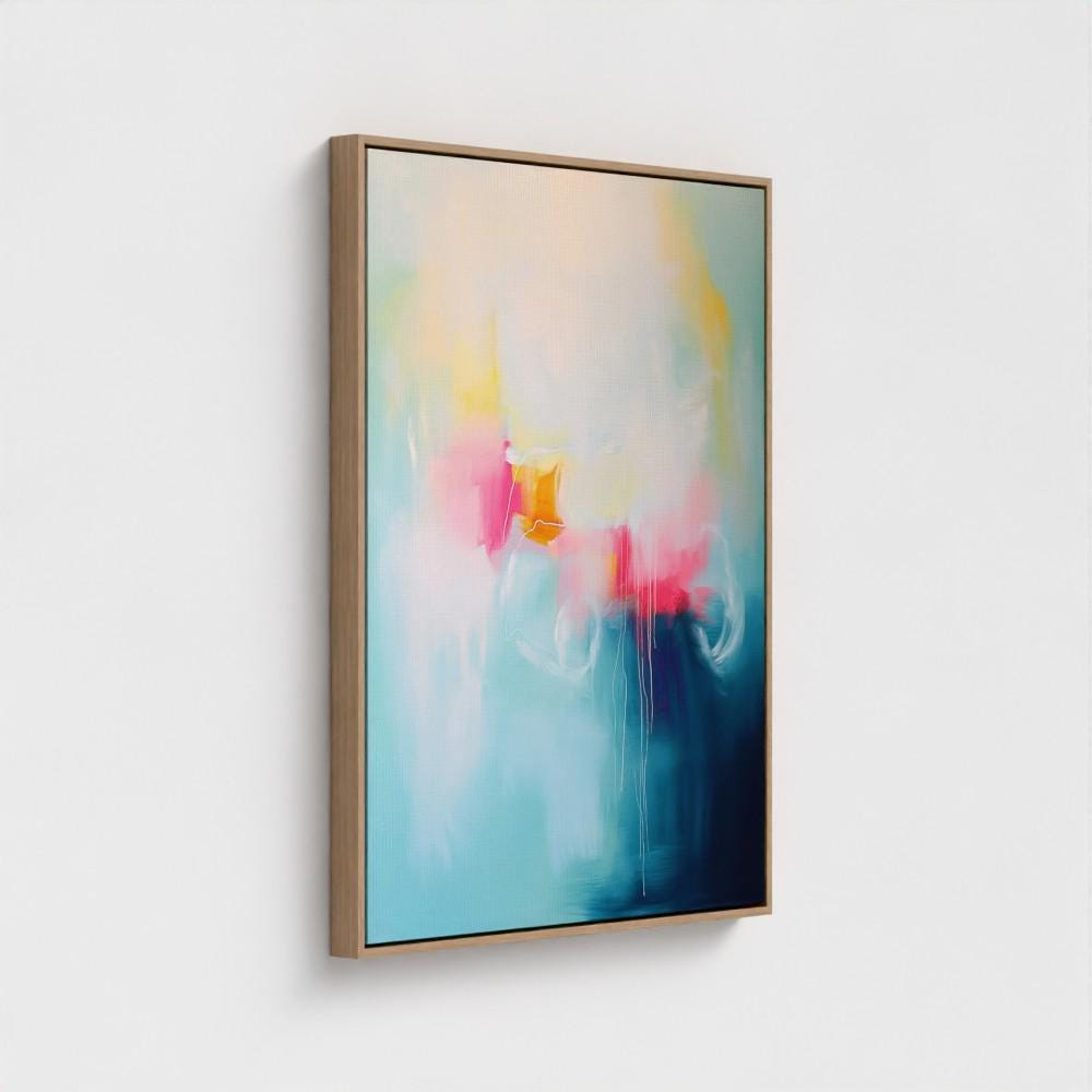 Framed Wall Art | Abstract Painting | Colorful Giclee Canvas Print | Contemporary Home Artwork, Colorful blue Living Room Decor | 392