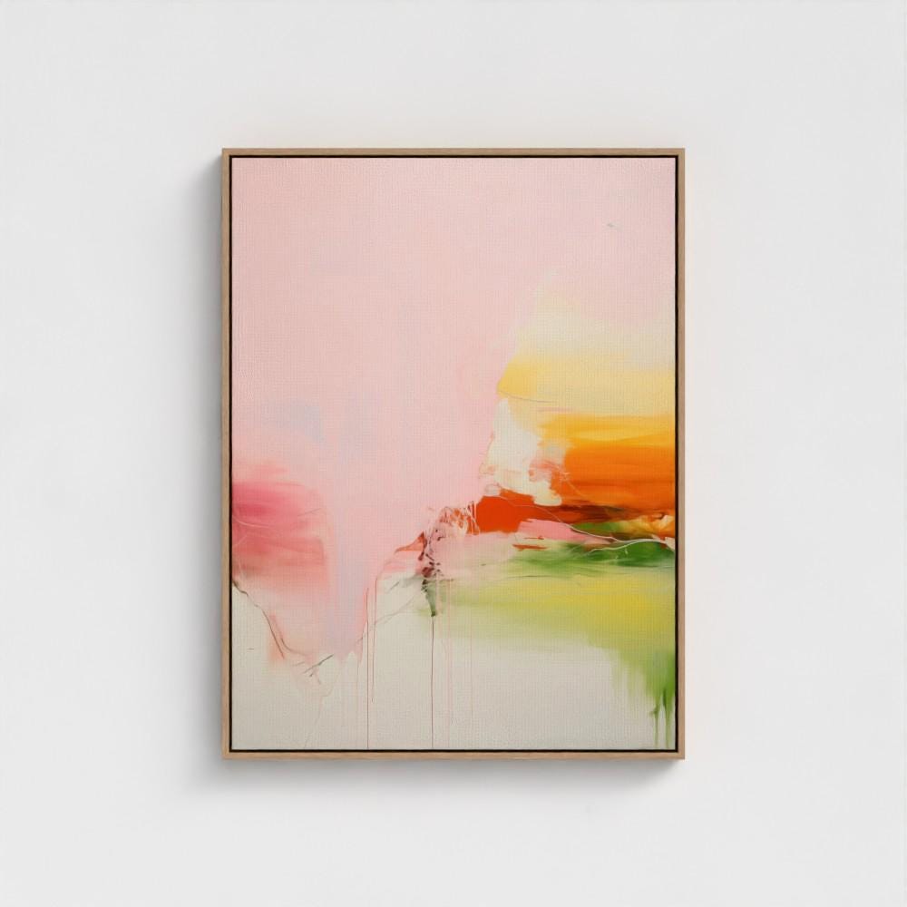 Framed Wall Art | Abstract Painting | Colorful Giclee Canvas Print | Large canvas art |  Modern pink & green Abstract art | 292