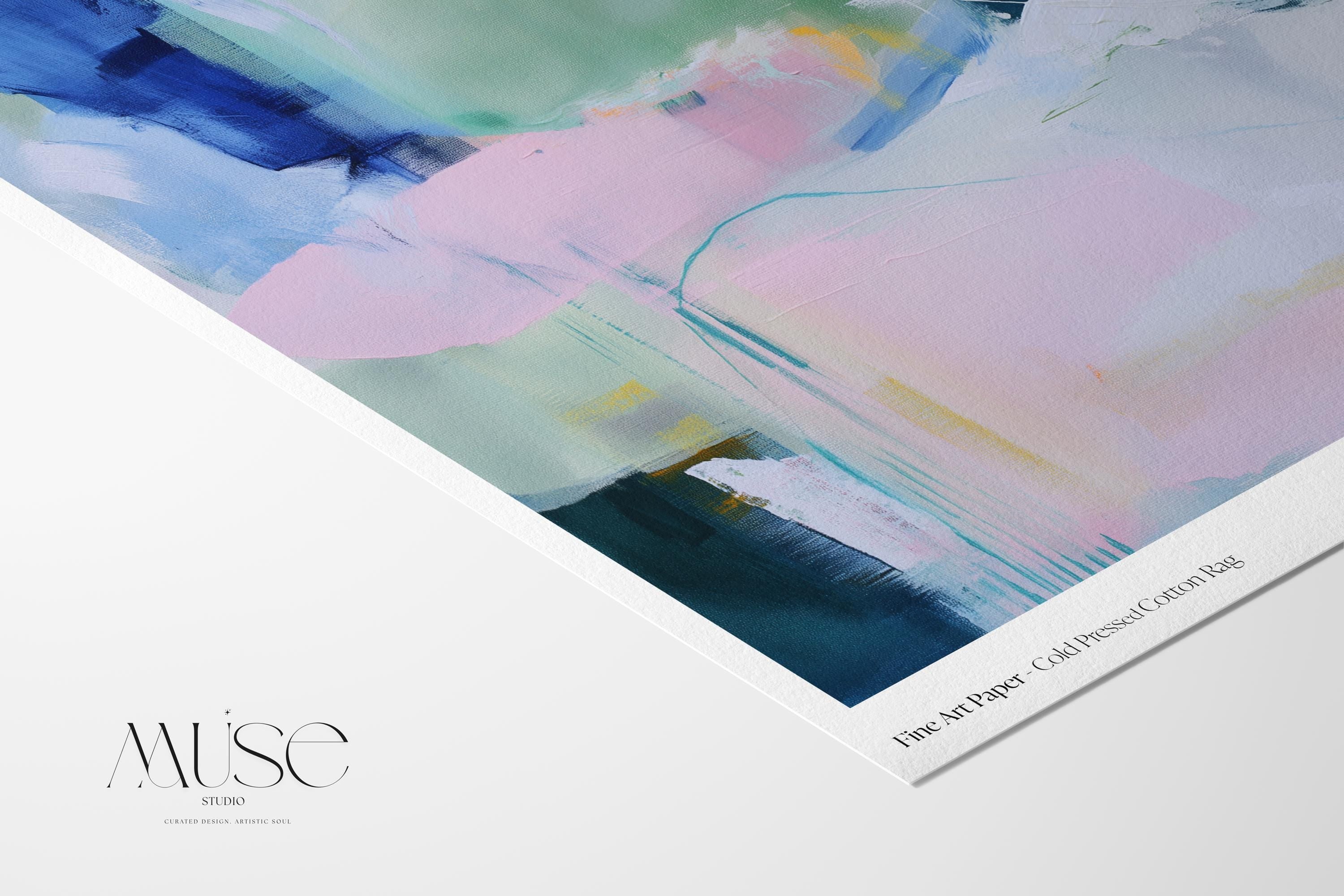 Pastel Abstract Art Print in Green and Lavender, Fine Art Poster for Modern Bedrooms, Calm Minimal Wall Decor for Curated Interiors