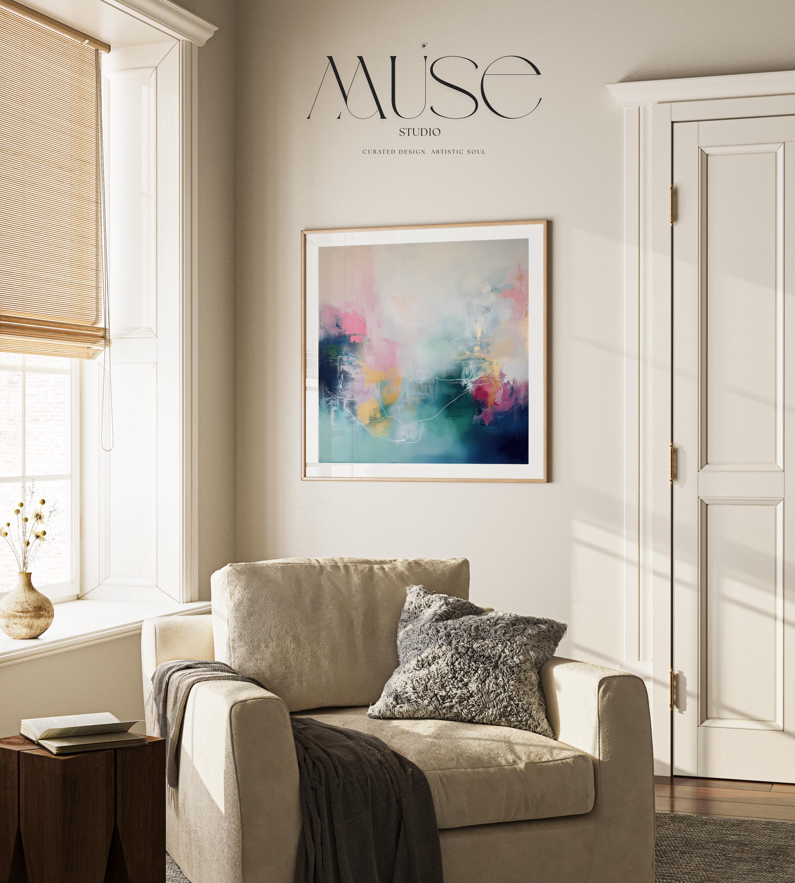 Abstract Fine Art Poster in Soft Pink and Blue, Square Wall Print for Designer Interiors, Dreamy Contemporary Artwork Modern Home Decor 202 wall art prints, living room decor, abstract painting, abstract art, modern wall art, modern art, living room art, abstract wall art, canvas wall art, wall art, abstract print, colorful wall art