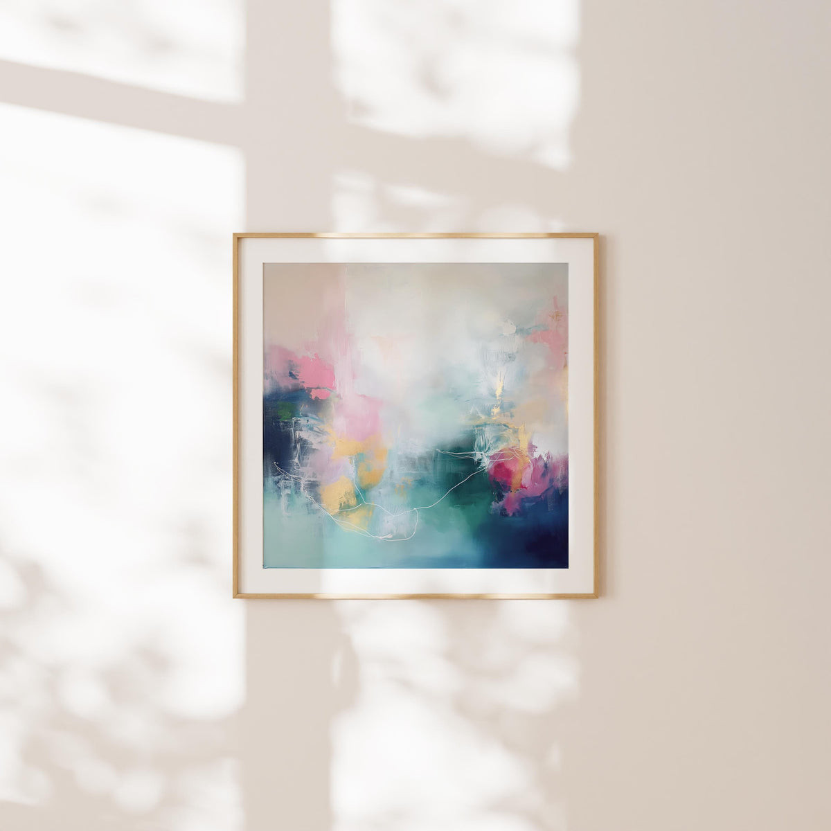 Abstract Fine Art Poster in Soft Pink and Blue, Square Wall Print for Designer Interiors, Dreamy Contemporary Artwork Modern Home Decor 202 wall art prints, living room decor, abstract painting, abstract art, modern wall art, modern art, living room art, abstract wall art, canvas wall art, wall art, abstract print, colorful wall art