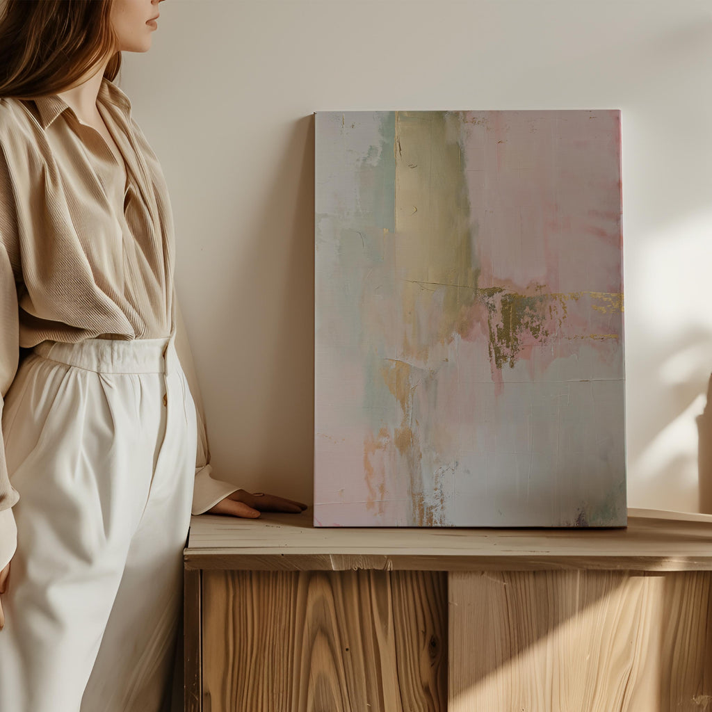 Neutral Modern Wall Art Vertical Abstract Canvas Large Decor Art for Living Room Bedroom Entryway Soft Contemporary Decor Art | 344