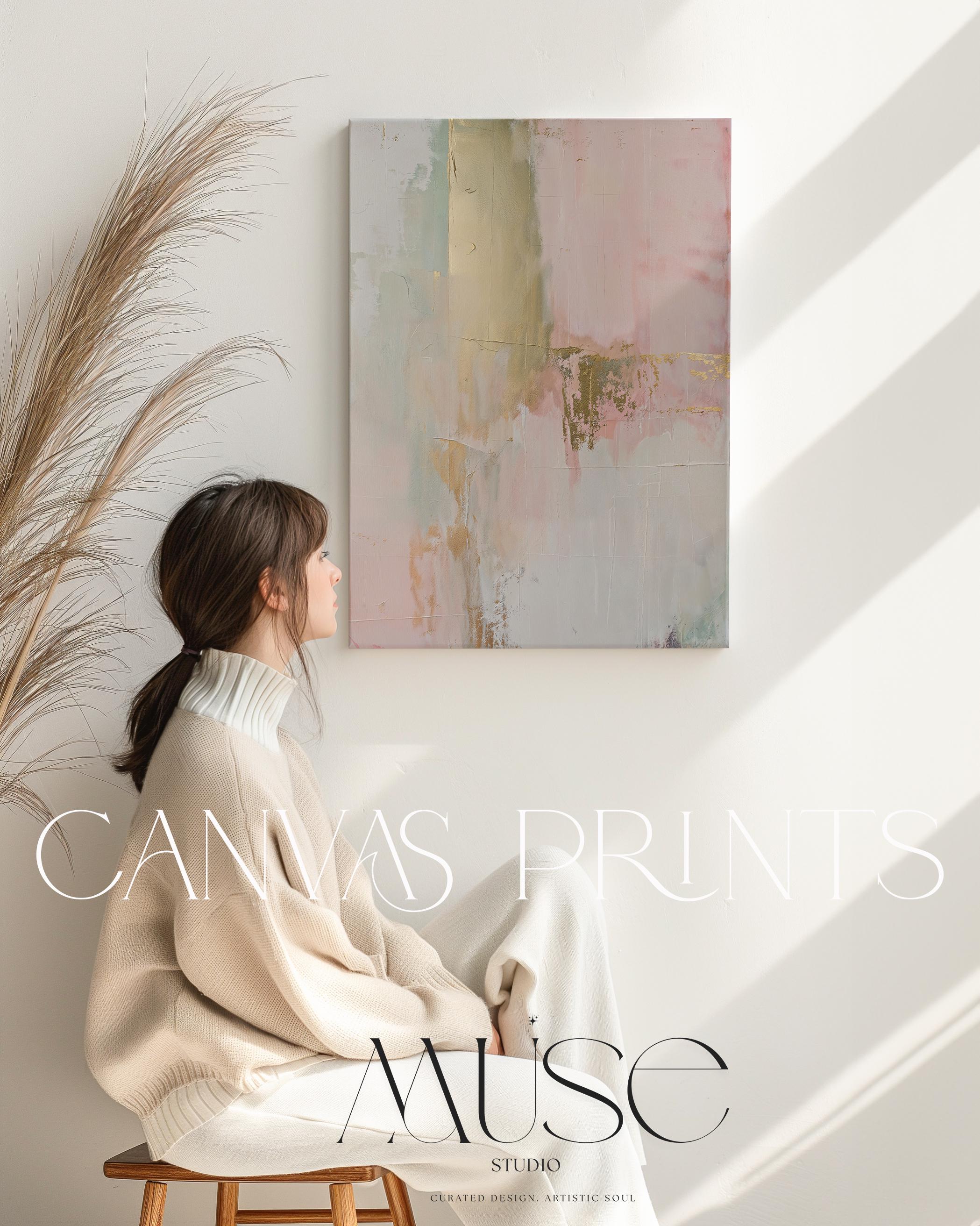 Neutral Modern Wall Art Vertical Abstract Canvas Large Decor Art for Living Room Bedroom Entryway Soft Contemporary Decor Art | 344