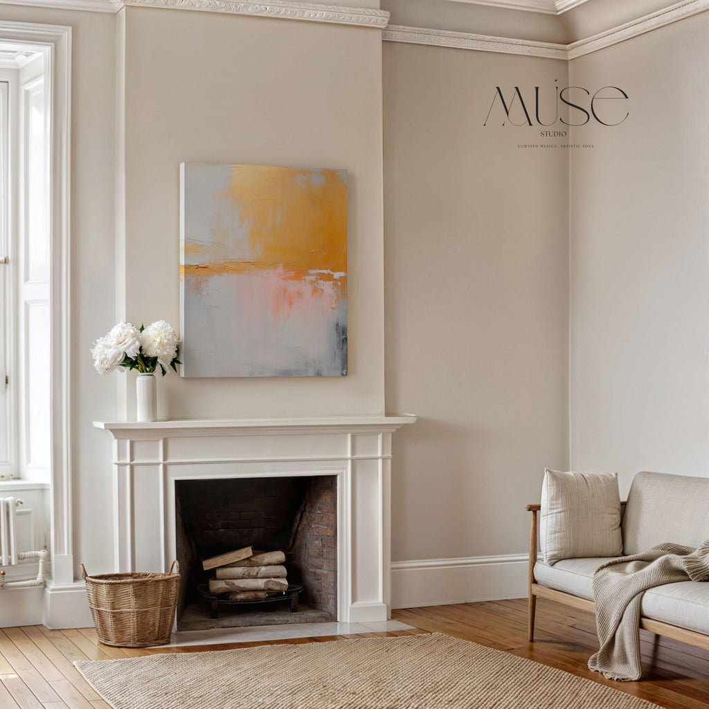 Gold Neutral Abstract Canvas Art Vertical Wall Decor Large Statement Minimalist Decor Scandi Home Styling 209
