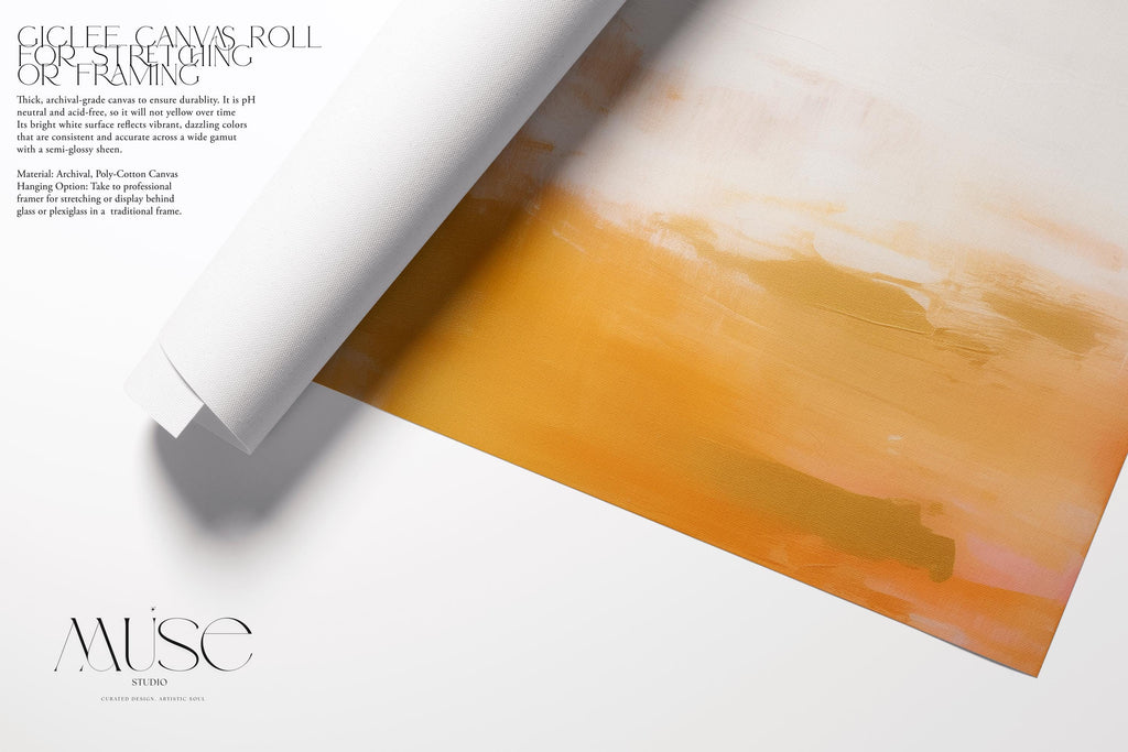 Warm Minimalist Wall Art Earthy Yellow Neutral Square Fine Art Print Poster Natural Organic Modern Decor Bedroom Living Room 356