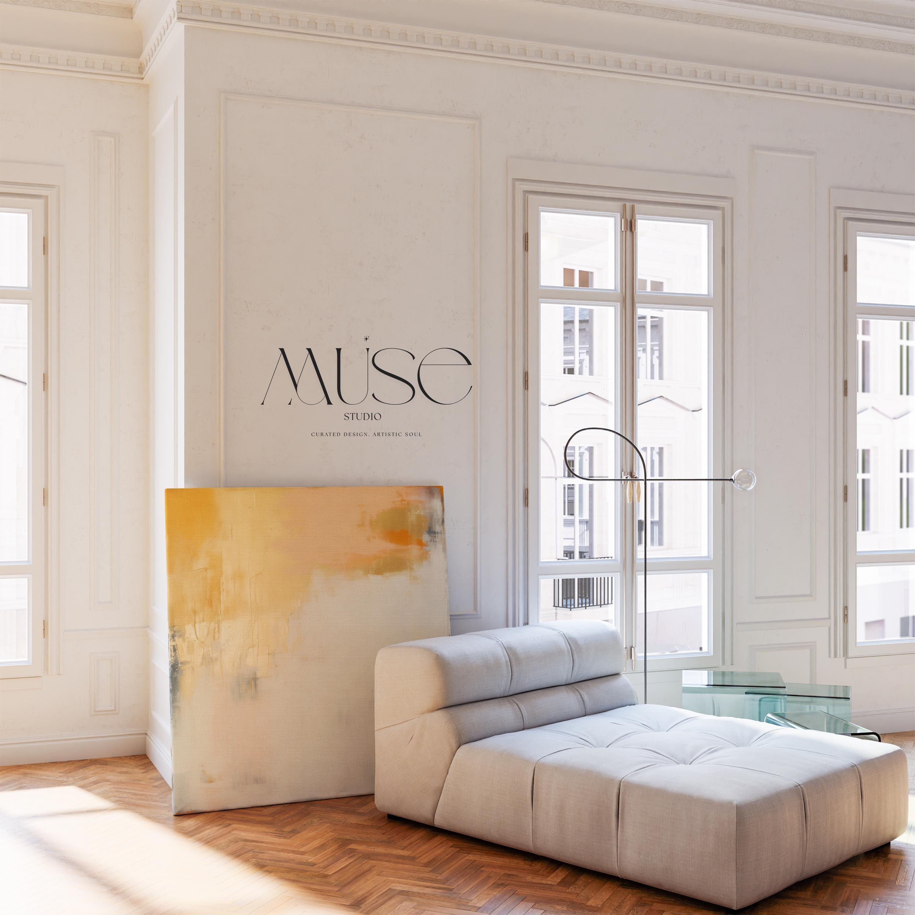 Oversized Canvas Art Yellow Ochre Creamy White Large Abstract Painting Warm Minimalism Muted Modern Soft Contemporary Decor 357