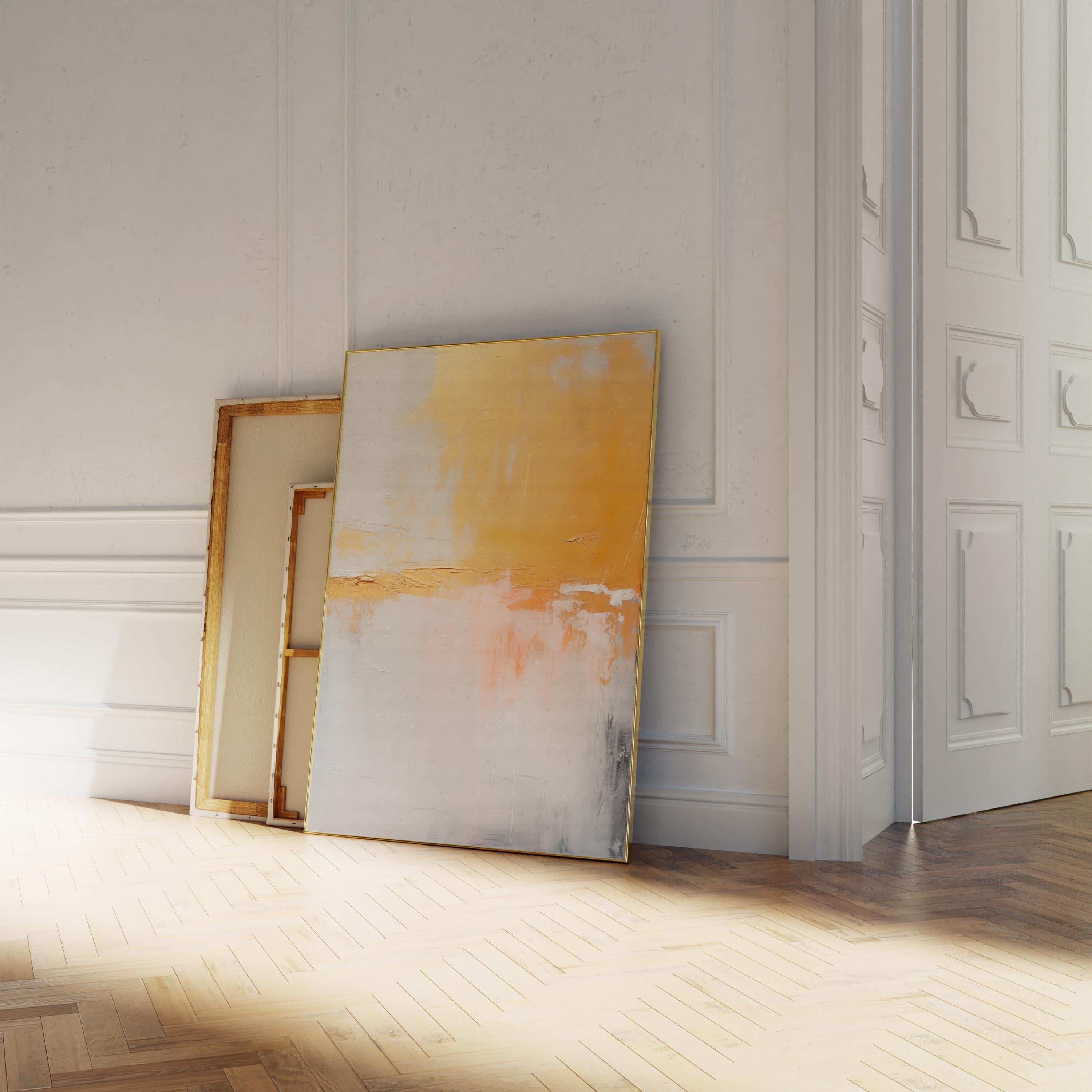 Large Abstract Art Print Yellow White Gold Fine Art Poster Metallic Luster Warm Neutral Decor Nature Inspired Accent for Living Room 209