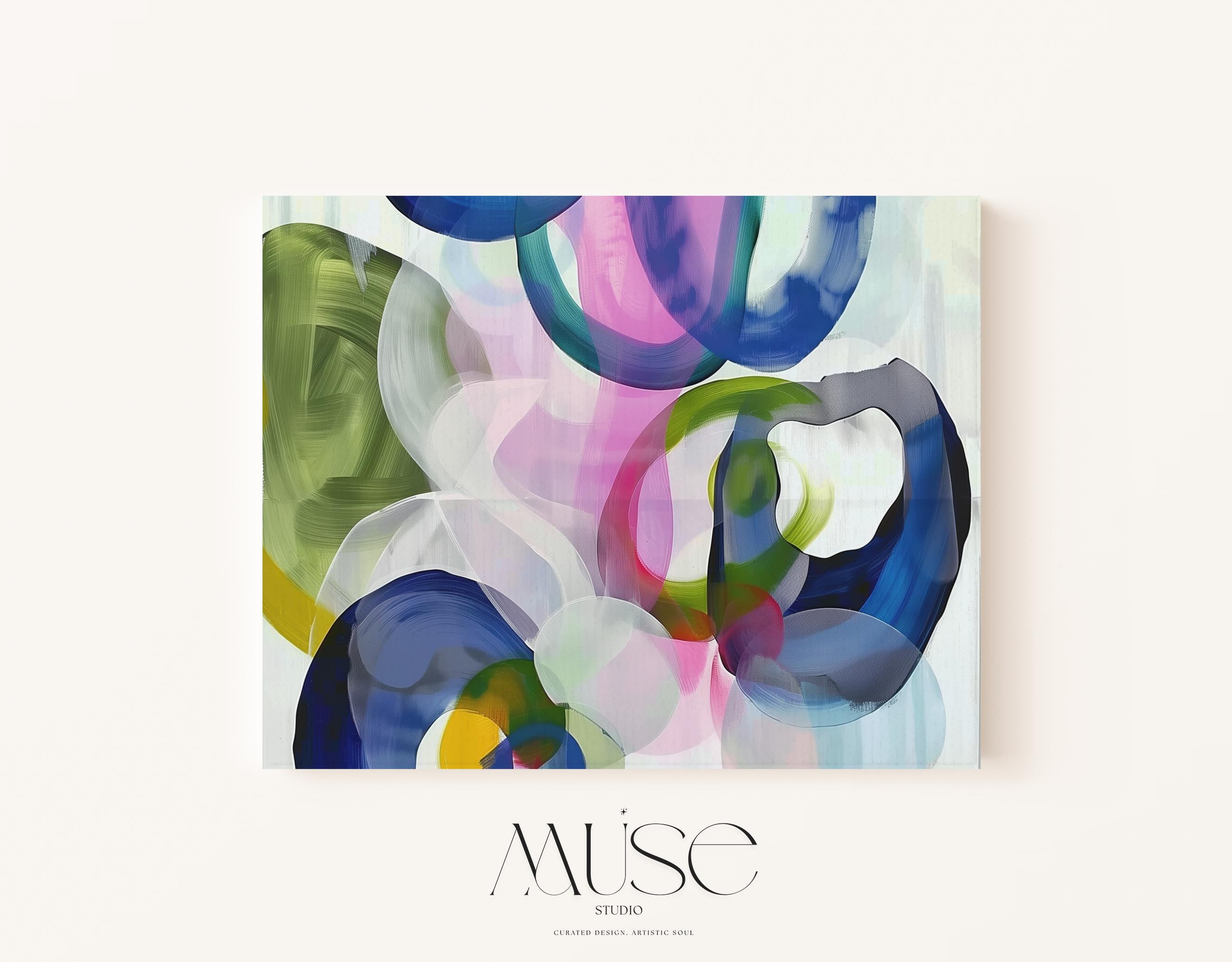 Colorful Abstract Canvas Wall Art in Navy Green Pink & Blue, Oversized Bold Modern Artwork for Office or Living Room, Contemporary Decor 377 wall art prints, living room decor, abstract painting, abstract art, modern wall art, modern art, living room art, abstract wall art, canvas wall art, wall art, abstract print, colorful wall art. Stretched Canvas Art Large abstract wall decor on stretched canvasGiclée canvas print with bold brushwork and vibrant modern style for impactful home decor