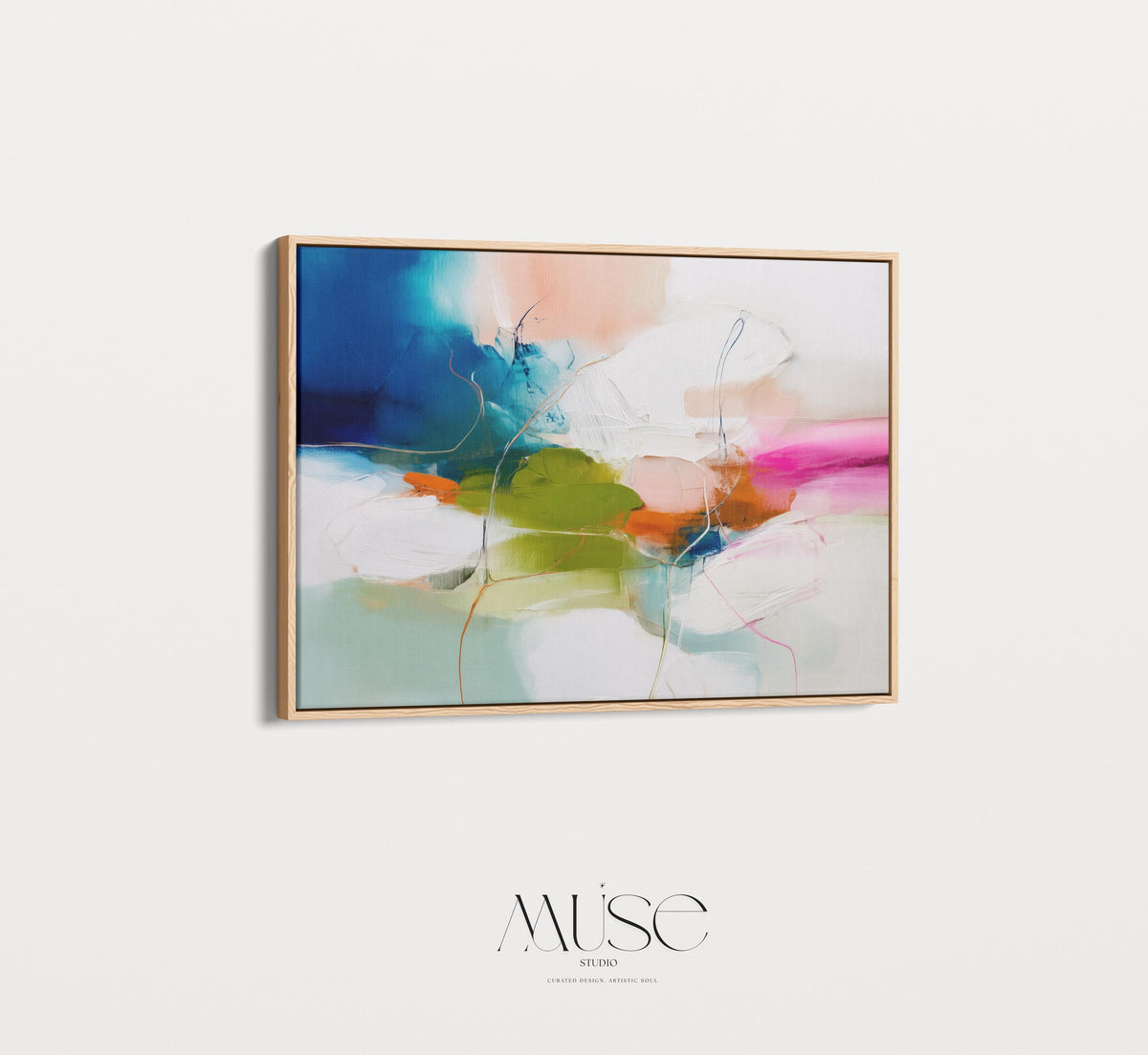 Large Abstract Canvas Wall Art in Blue, Green, and Pink, Framed Colorful Contemporary Painting for Living Room, Statement Art 452 Framed Canvas Art Colorful abstract wall art on framed canvas, perfect for bold decor art and modern wall decor. Large statement piece with expressive brushstrokes and rich textures. Ready-to-hang giclée canvas designed to energize living rooms, offices, and curated interiors. Muse Studio Decor Art.