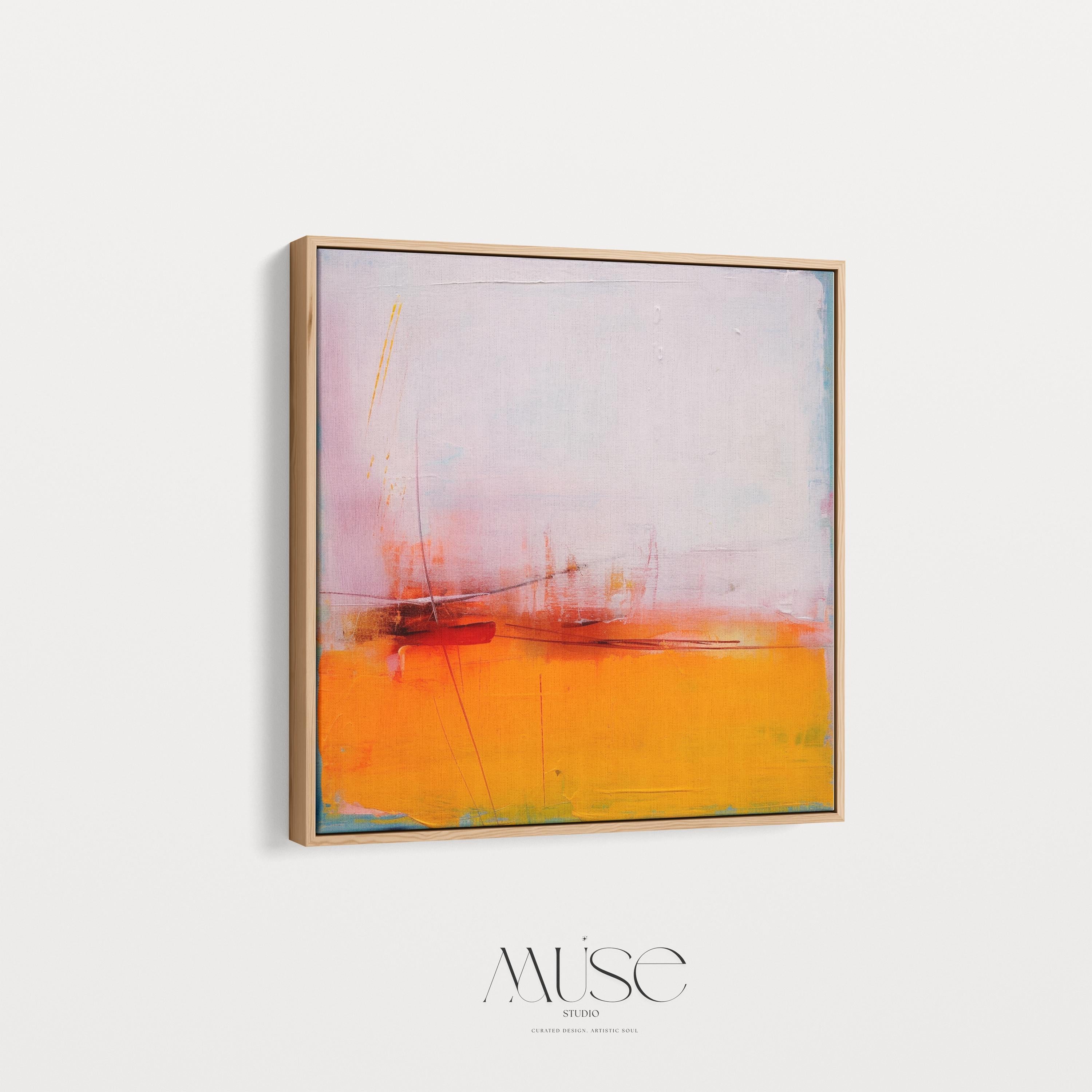 Framed Wall Art, Bold Boho Abstract Canvas Art Orange Red Pink Oversized Wall Art for Living Room Bedroom or Office by Muse Studio Decor 108