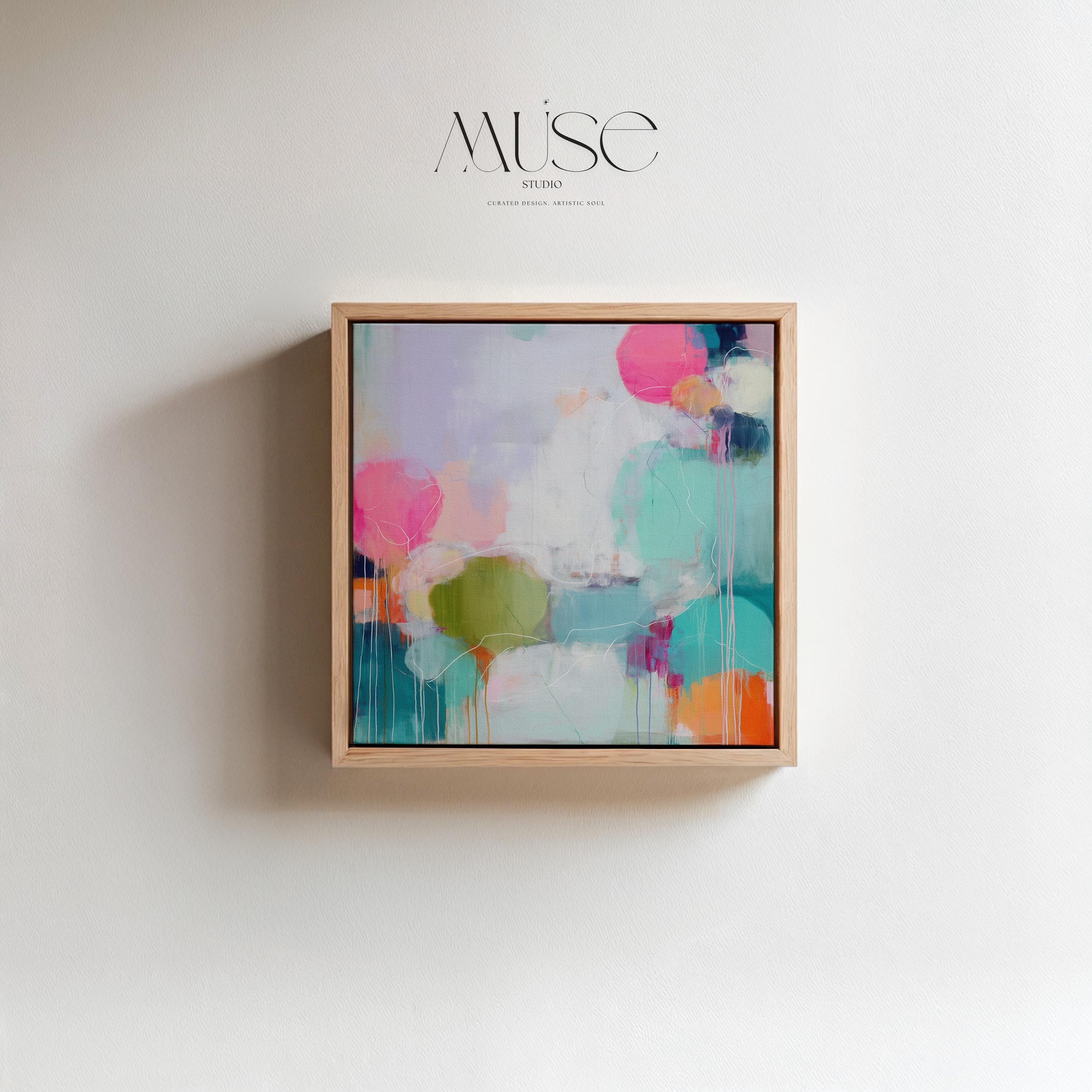 Oversized Canvas Wall Art Colorful Abstract Painting Pink Aqua Chartreuse Home Bedroom Office Decor Dopamine Style Statement Modern Art 465 Framed Canvas Art Colorful abstract wall art on framed canvas, perfect for bold decor art and modern wall decor. Large statement piece with expressive brushstrokes and rich textures. Ready-to-hang giclée canvas designed to energize living rooms, offices, bedrooms and curated interiors. Muse Studio Decor Art.