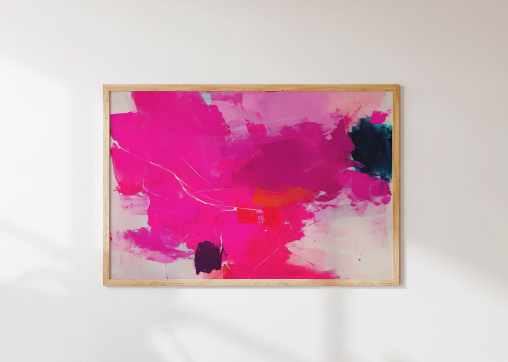 Hot Pink Abstract Poster Print Bold Modern Wall Art with Navy and Orange for Office Living Room or Dorm Dopamine Decor Statement 445 Giclée Rolled Canvas Art Abstract decor art printed as a giclée on rolled canvas, ideal for framing and custom wall decor. Bold and colorful wall art designed for modern interiors, home styling, and office decor. Large statement prints bring vibrant energy to curated spaces. Muse Studio Decor Art.
