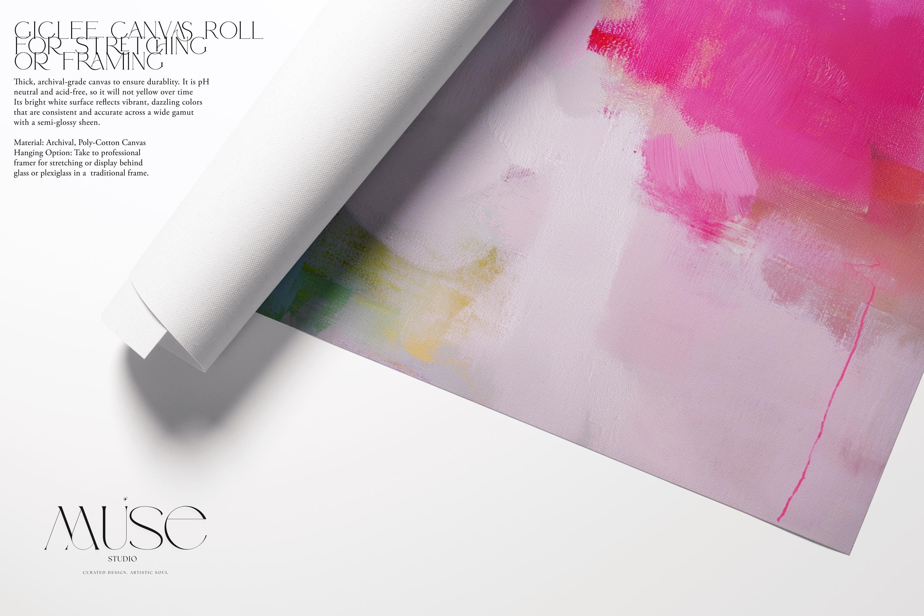 Abstract Art Print  Pink Green Blue Soft Coastal Wall Art for Bedroom Living Room or Beach House Decor Summer Art Style 424
