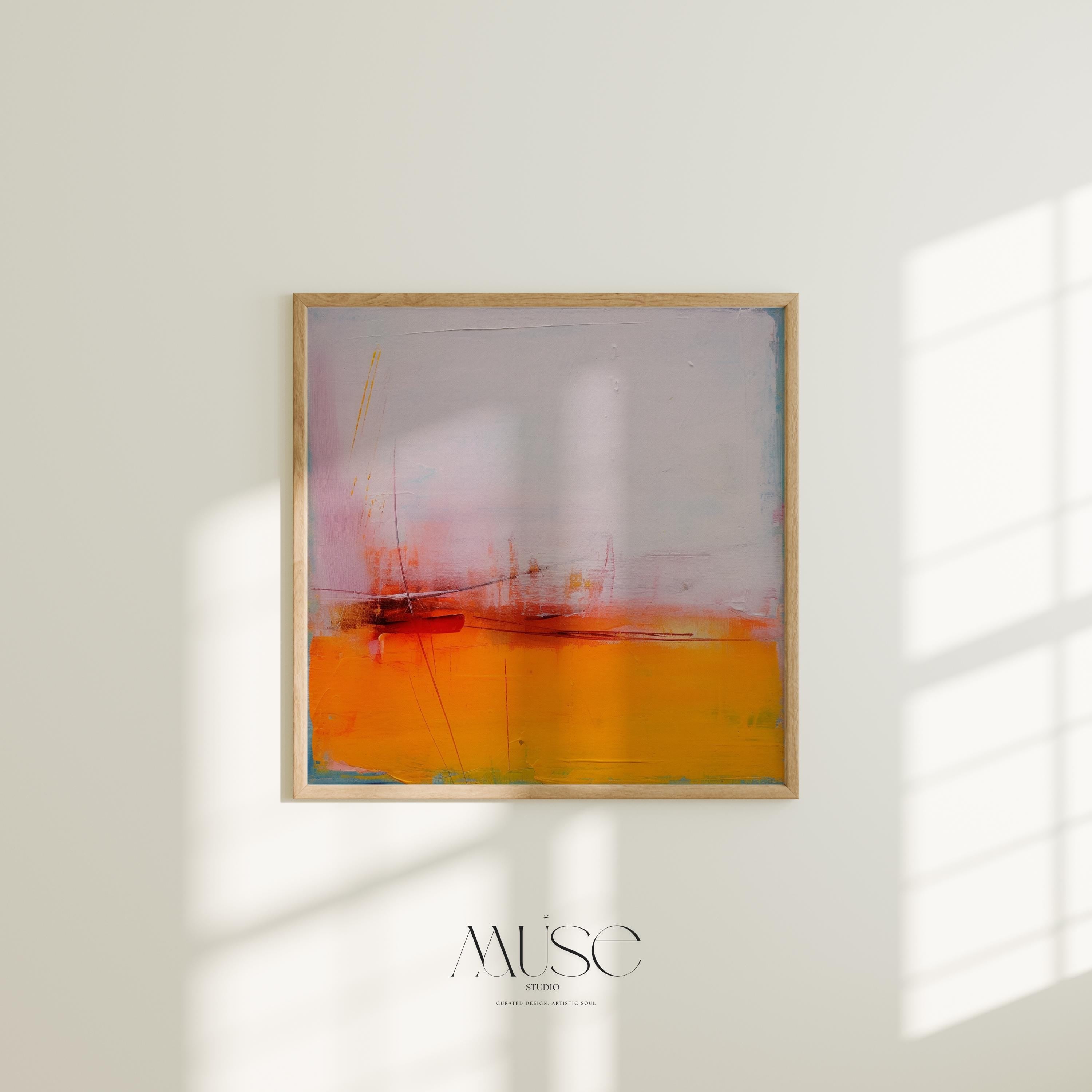Art Print Bold Abstract Canvas Art in Orange Red Pink Color PopOversized Wall Art for Living Room or Office Muse Studio Decor 108