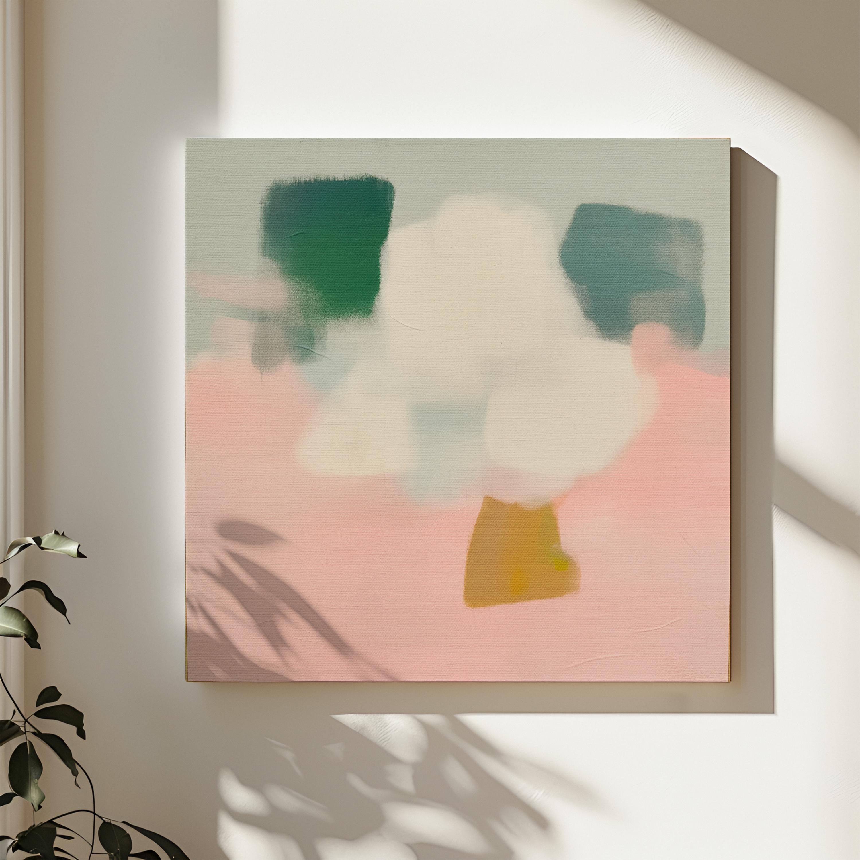 Large Canvas Wall Art Pink Green White Abstract Painting for Soft Minimalist Decor Neutral Organic Bedroom or Modern Home Style 362 Stretched Canvas Art Large abstract wall decor on stretched canvas, gallery-wrapped and ready to hang. Perfect for colorful wall art in living rooms, office spaces, and design projects. Giclée canvas print with bold brushwork and vibrant modern style for impactful home decor. Muse Studio Decor Art.