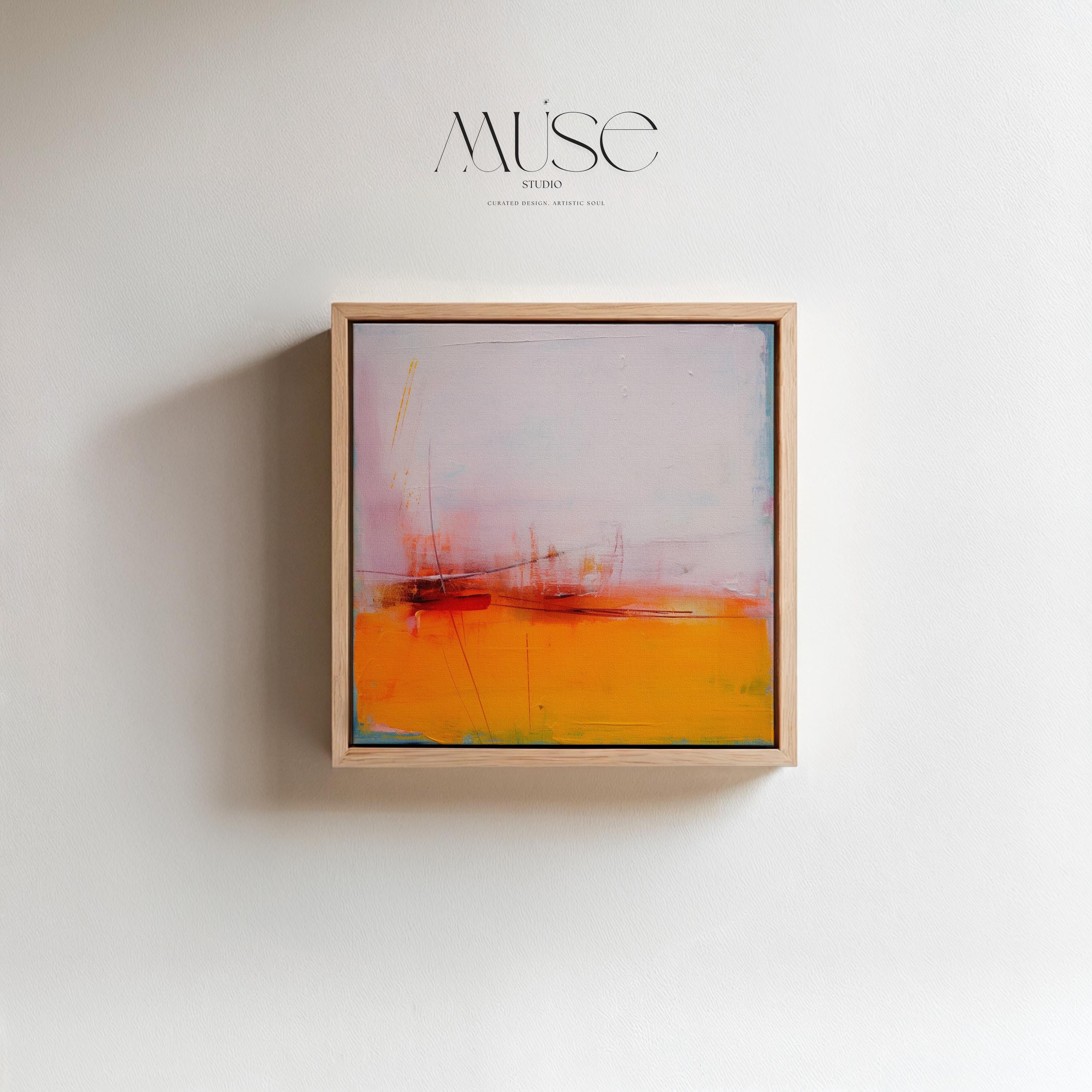 Framed Wall Art, Bold Boho Abstract Canvas Art Orange Red Pink Oversized Wall Art for Living Room Bedroom or Office by Muse Studio Decor 108