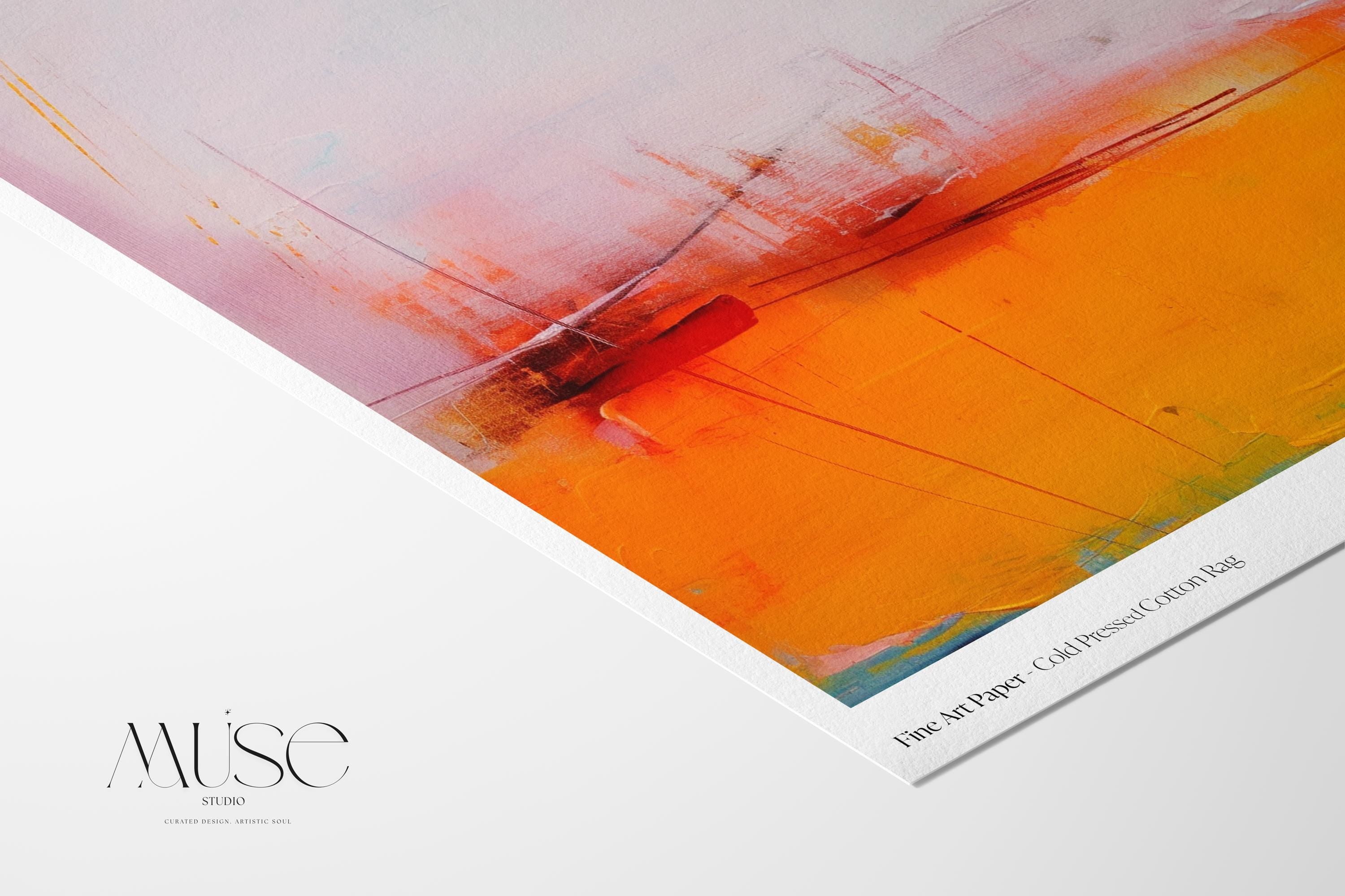 Art Print Bold Abstract Canvas Art in Orange Red Pink Color PopOversized Wall Art for Living Room or Office Muse Studio Decor 108